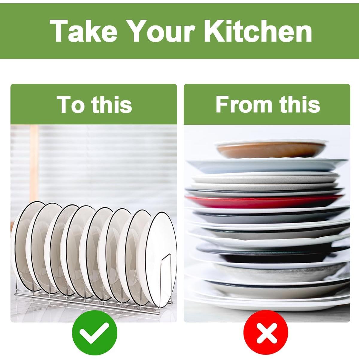 Organizador de Tapas de Olla TIE-DailyNec - 4 Piezas Acero Inoxidable