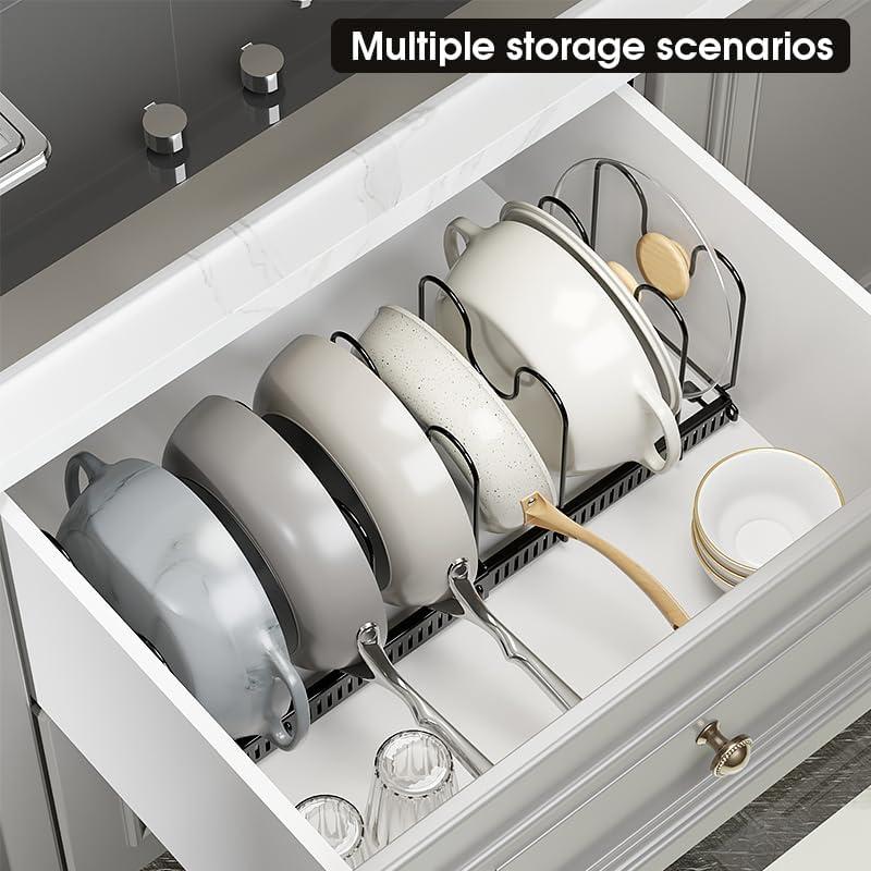 Organizador Expandible de Ollas y Sartenes WUETOAYA Negro