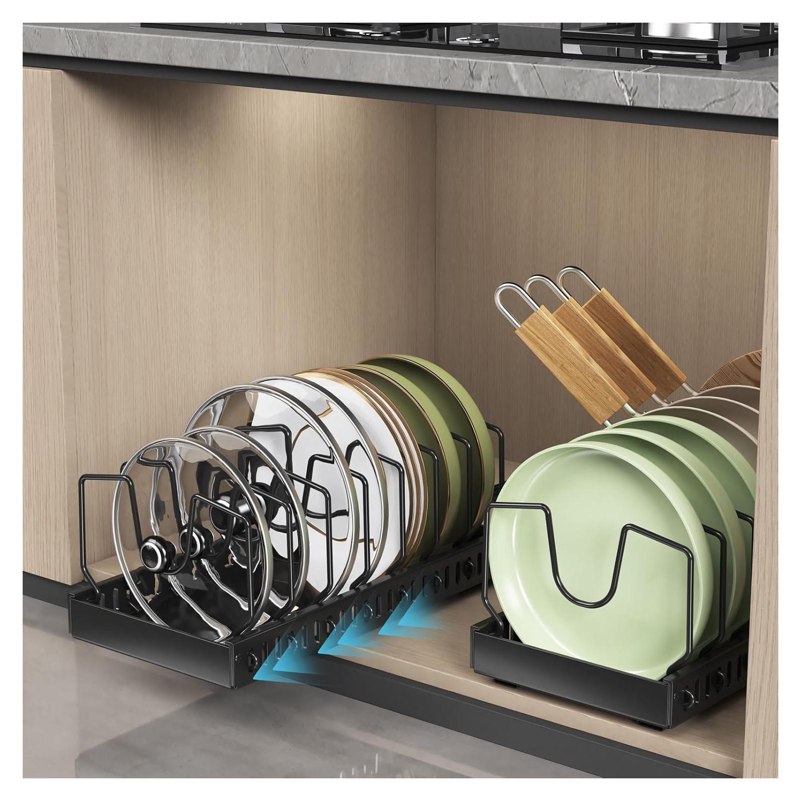 Organizador de Ollas y Sartenes WOSHEN Negro 2 Pack 8 Divisores