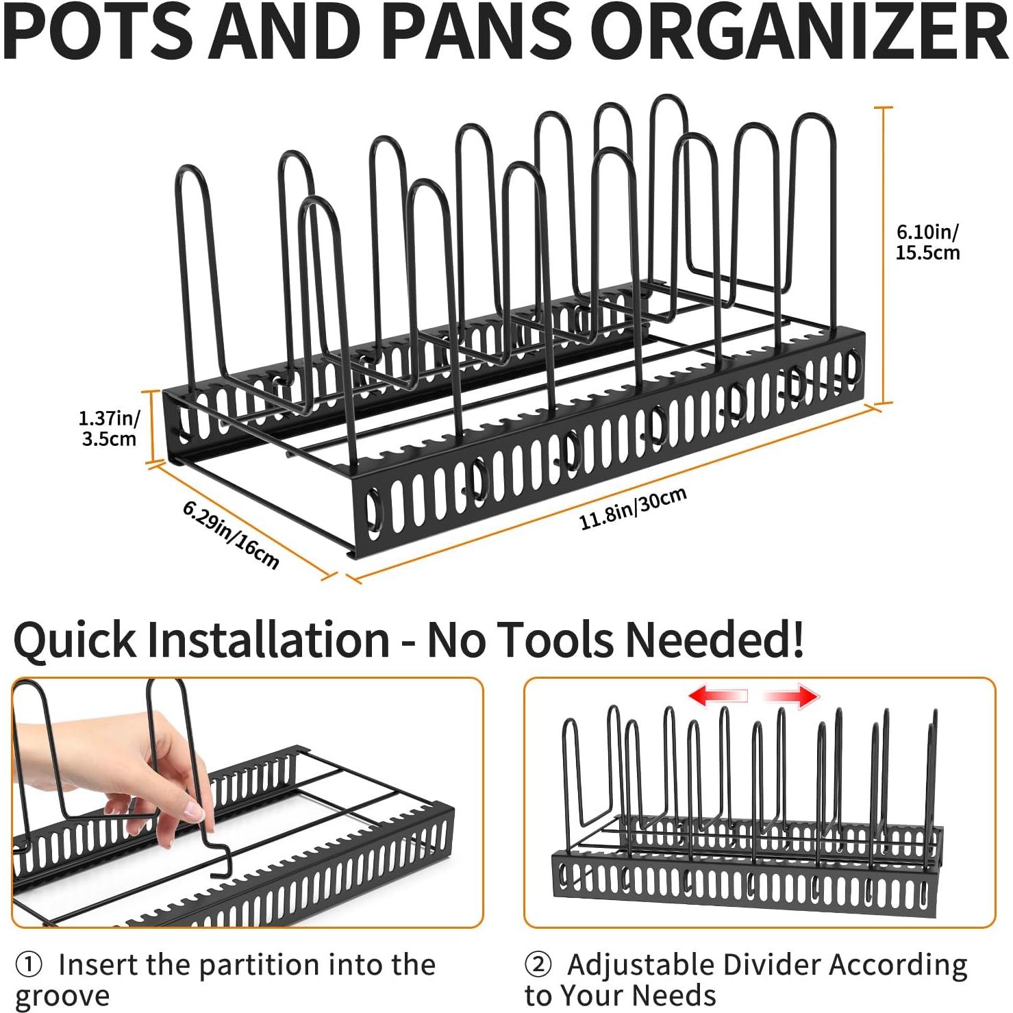 Organizador de Tapas de Olla ZHIWUJIA con 7 Divisores Ajustables