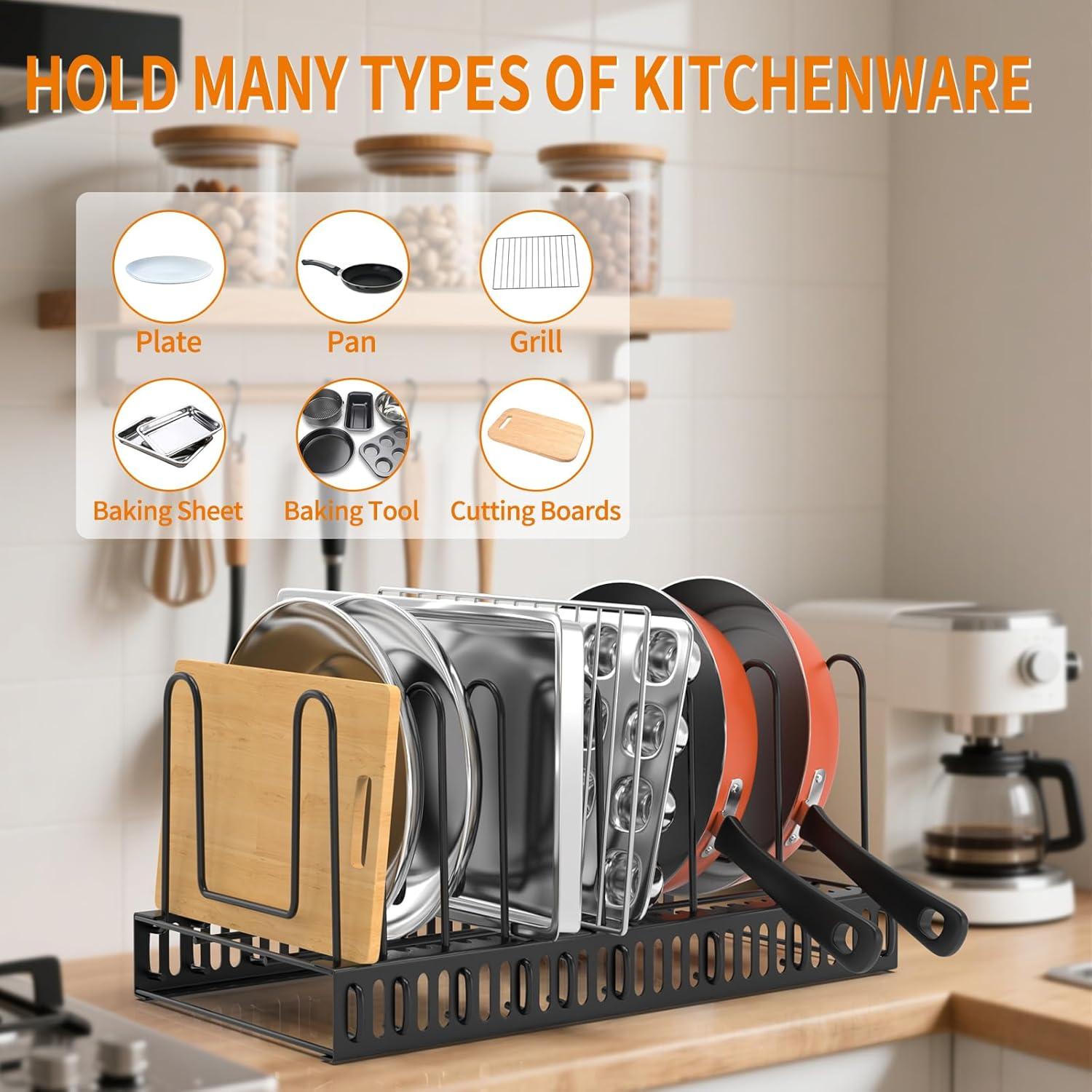 Organizador de Tapas de Olla ZHIWUJIA con 7 Divisores Ajustables