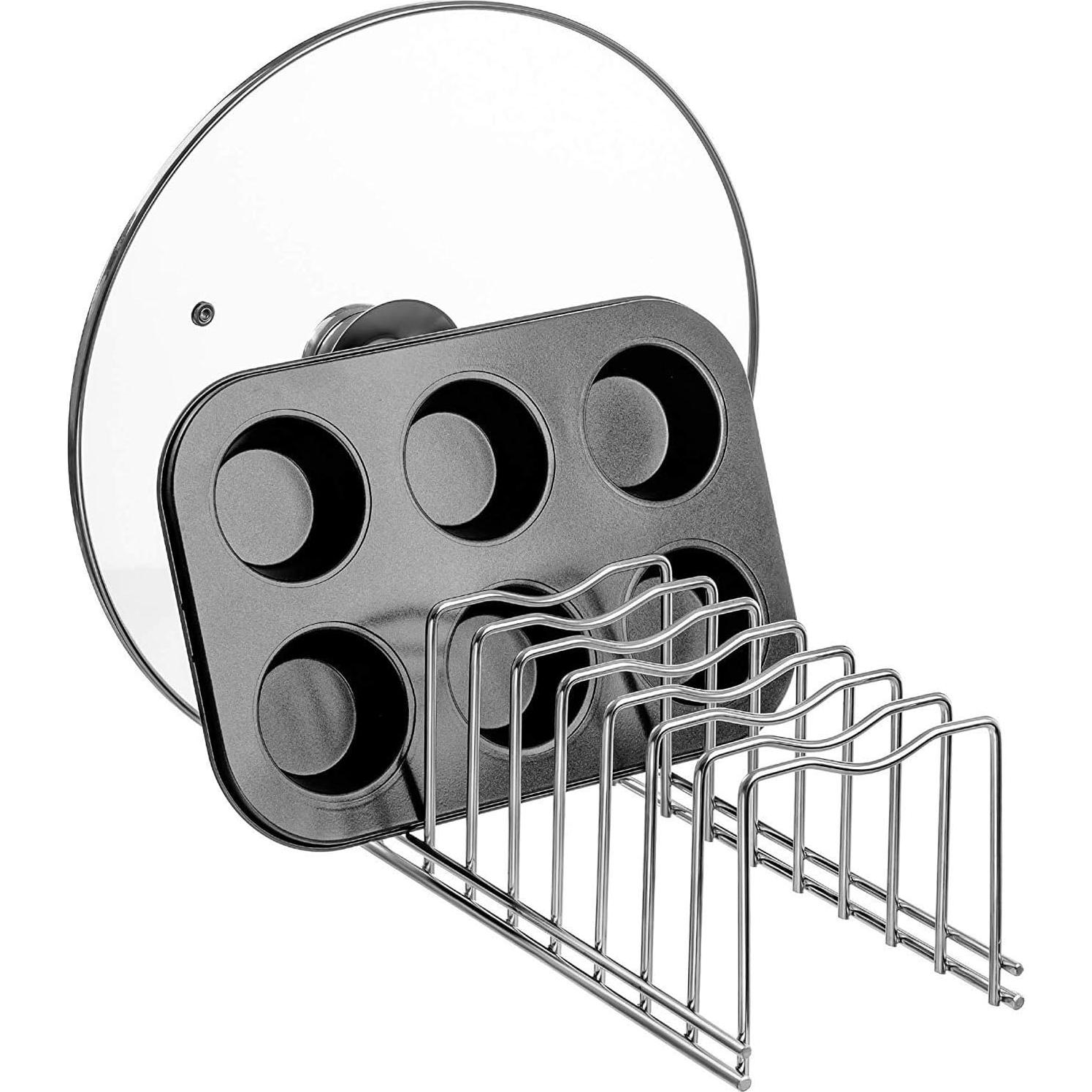 Organizador de Tapas de Olla SANNO, Acero Inoxidable, 8 Compartimentos