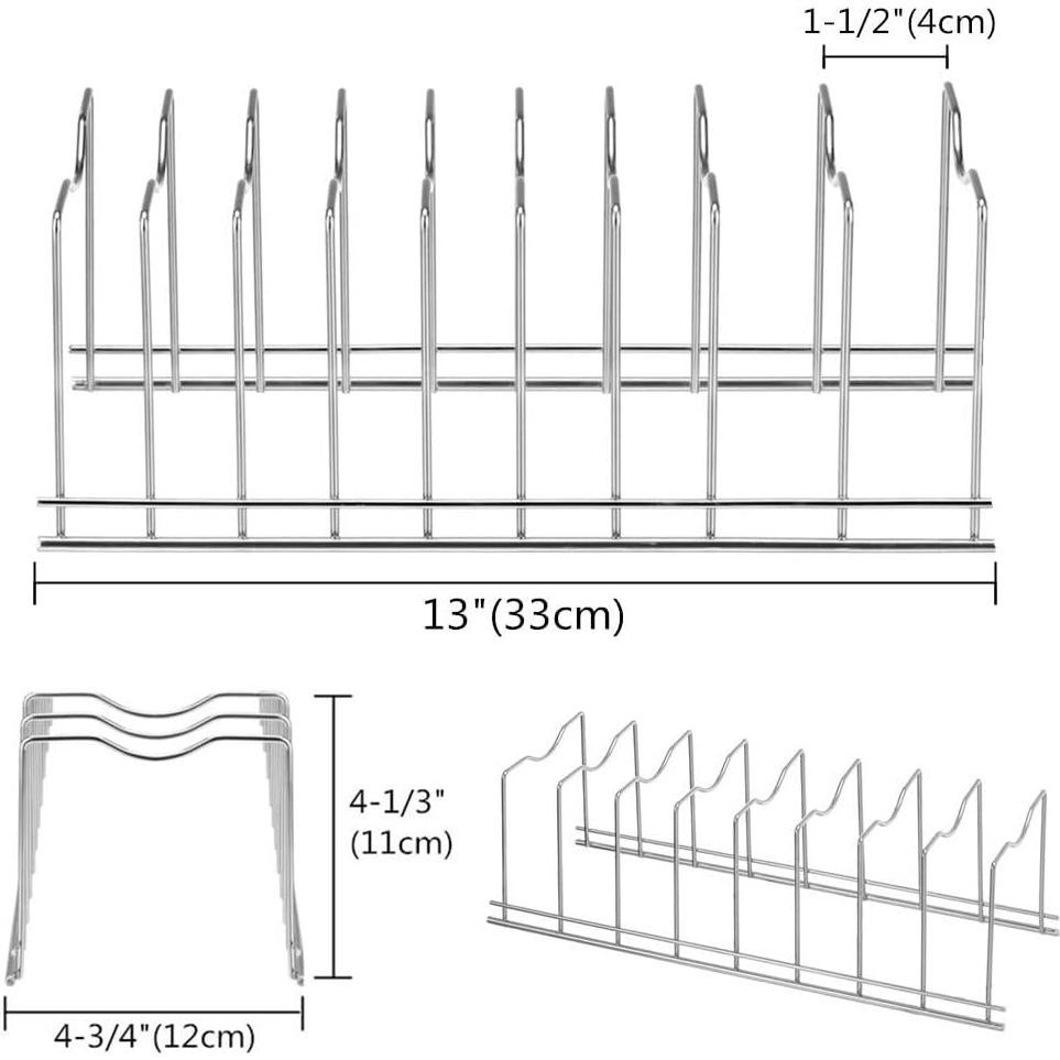 Organizador de Tapas de Olla SANNO, Acero Inoxidable, 8 Compartimentos