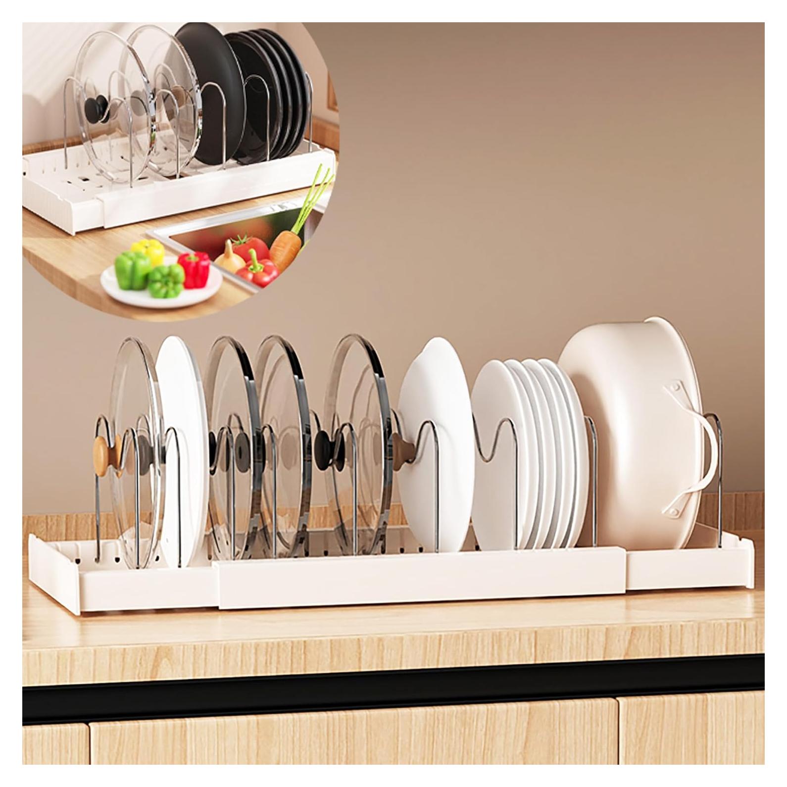 Organizador de Ollas y Sartenes LICRUGU Blanco 10 Divisores Ajustables