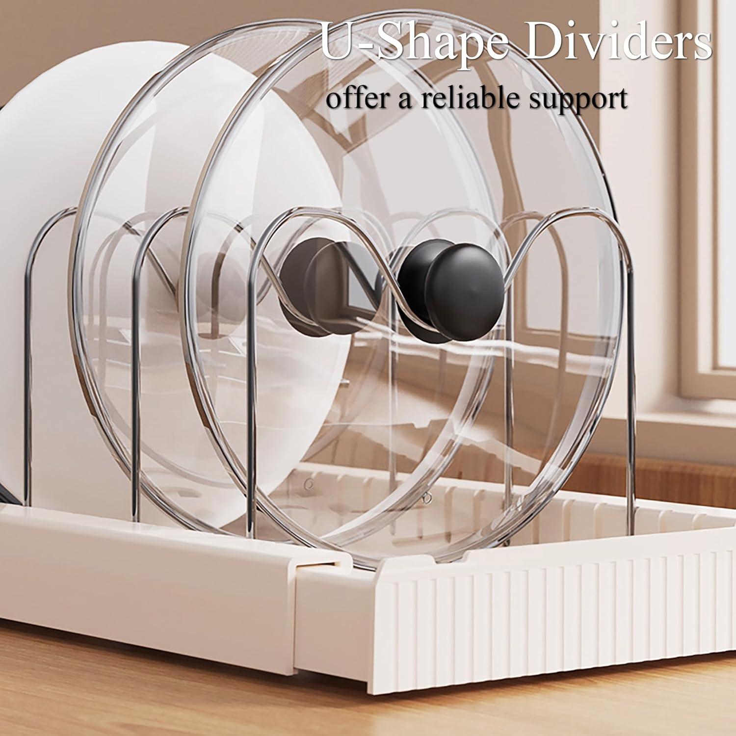 Organizador de Ollas y Sartenes LICRUGU Blanco 10 Divisores Ajustables