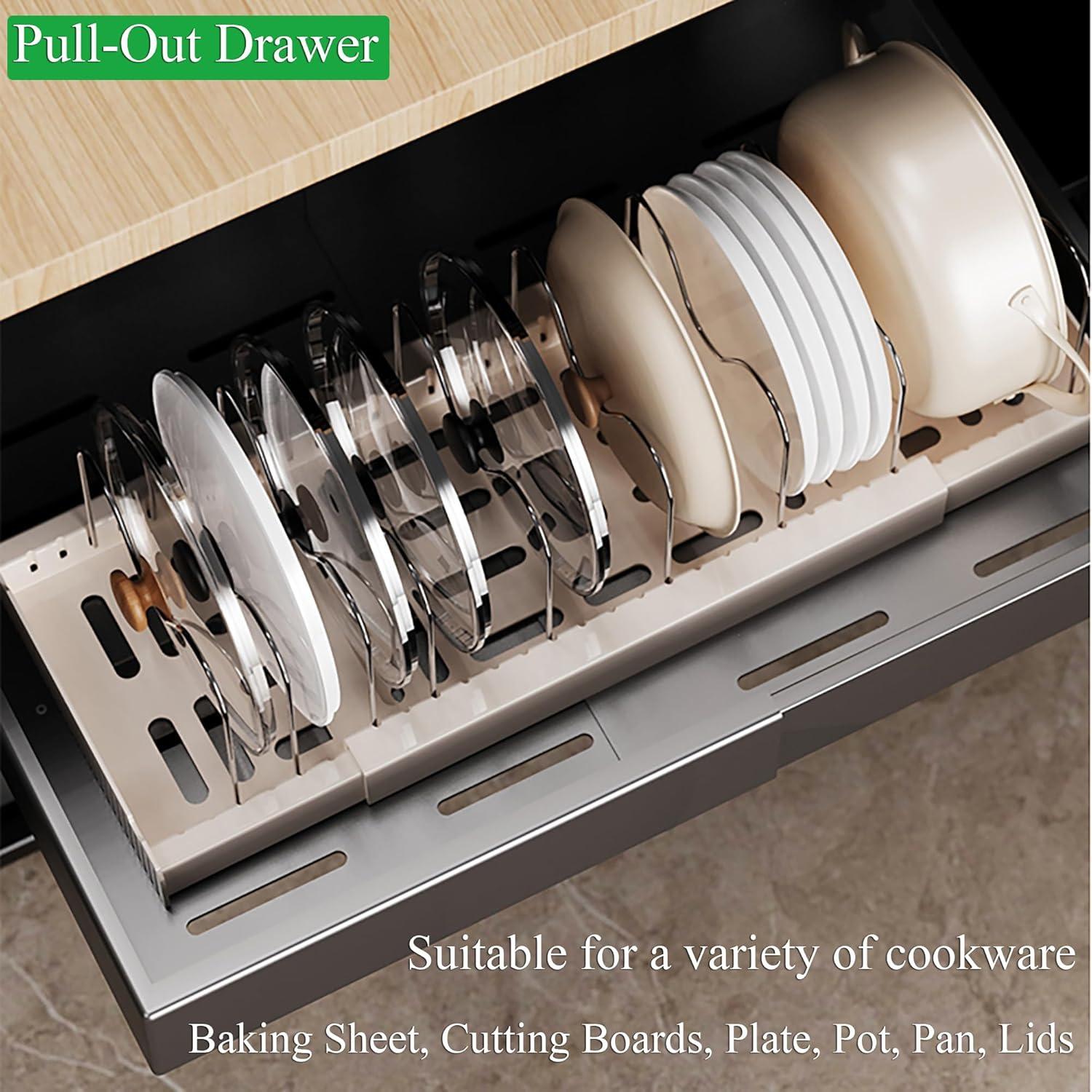 Organizador de Ollas y Sartenes LICRUGU Blanco 10 Divisores Ajustables