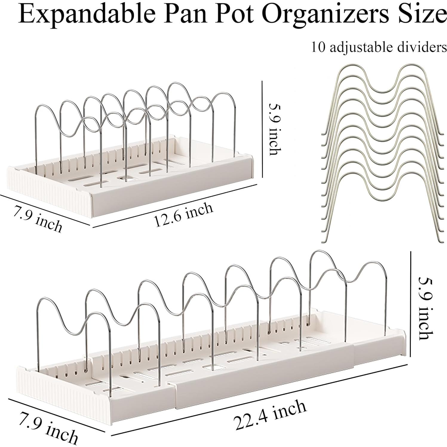 Organizador de Ollas y Sartenes LICRUGU Blanco 10 Divisores Ajustables