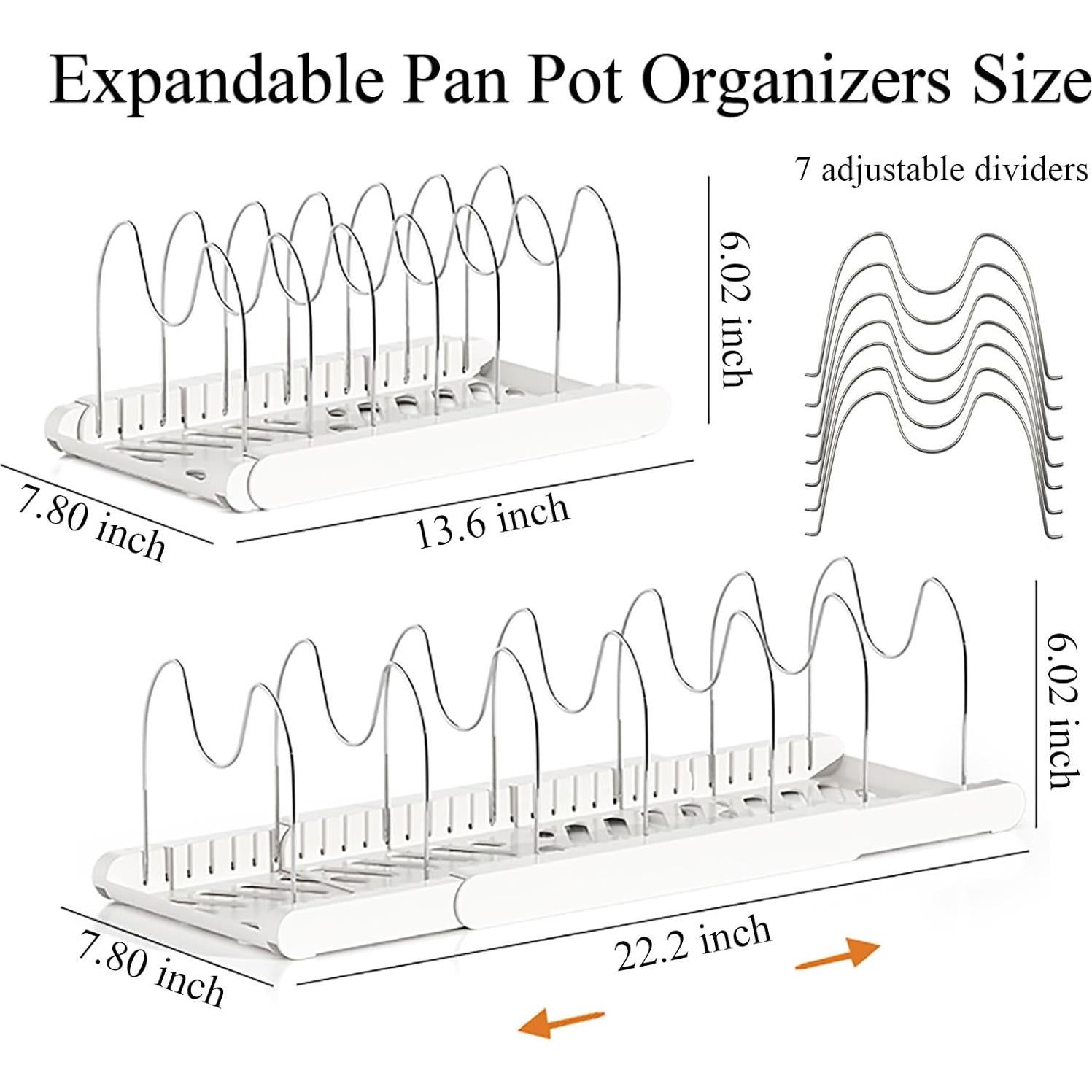 Soporte Organizador de Ollas y Sartenes LICRUGU Negro 7 Divisores
