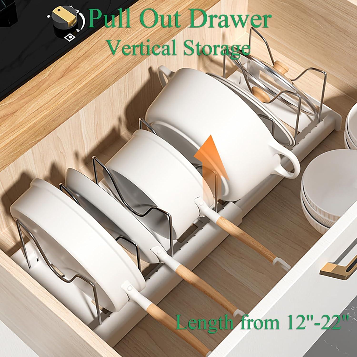 Organizador de Ollas y Sartenes Genérico Expandible 7 Divisores