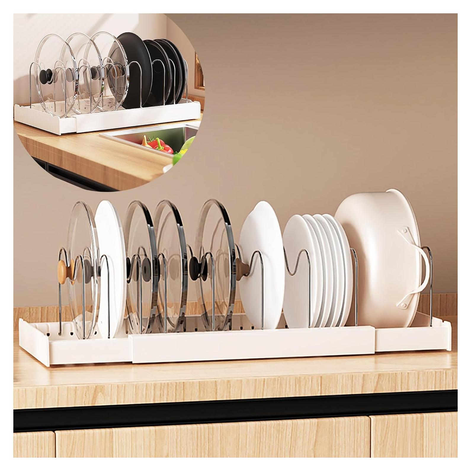 Organizador de Ollas y Sartenes Genérico Blanco 10 Divisores Ajustables