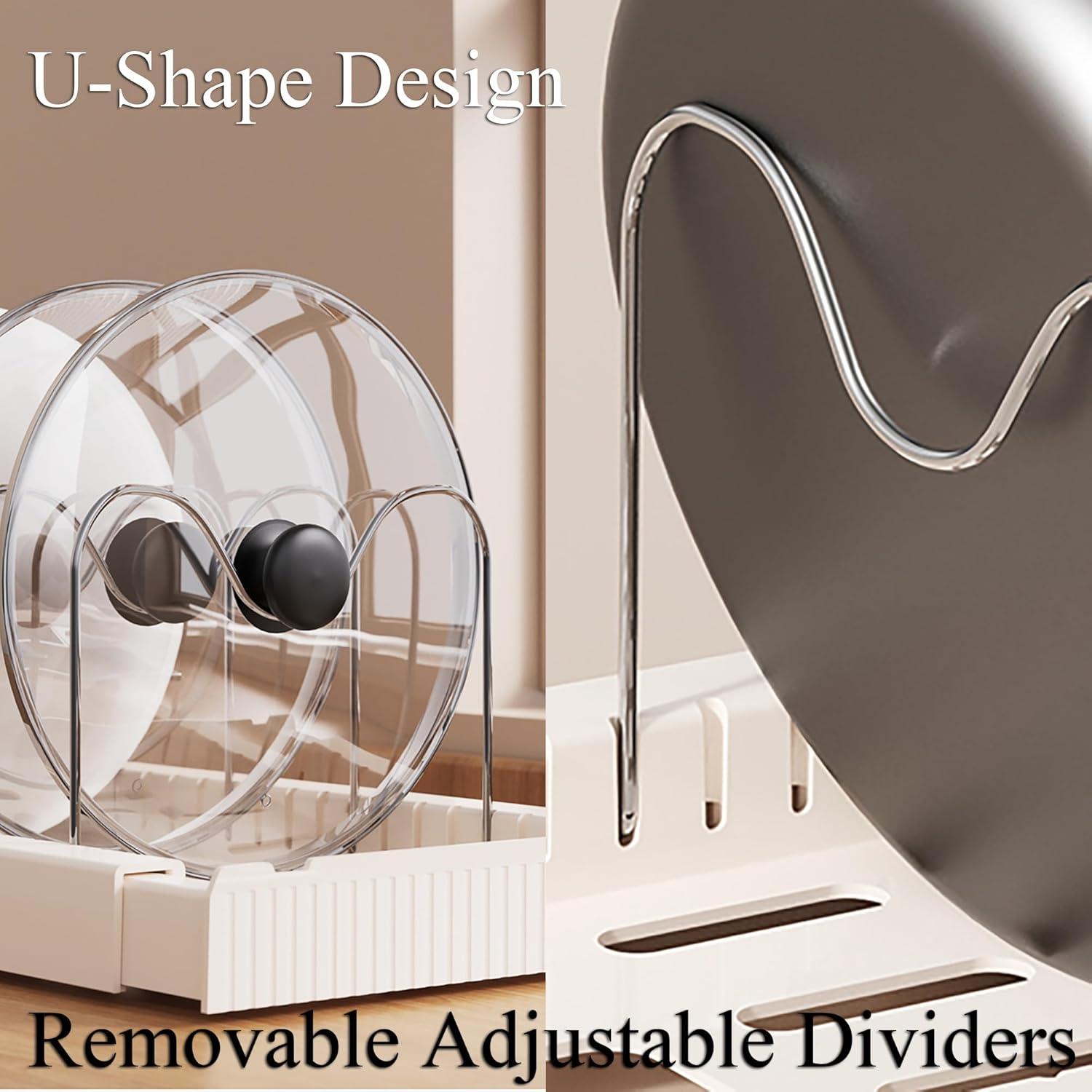 Organizador de Ollas y Sartenes Genérico Blanco 10 Divisores Ajustables