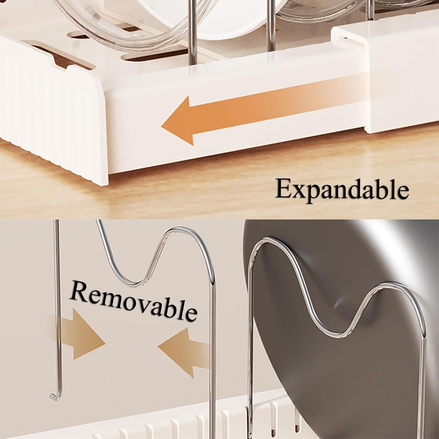 Organizador de Ollas y Sartenes Genérico Blanco 10 Divisores Ajustables