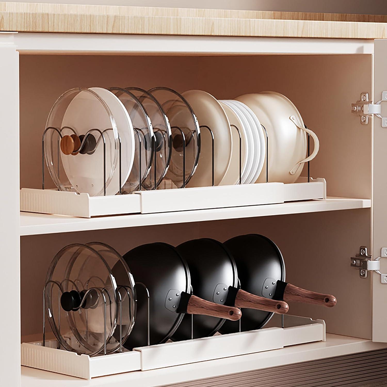 Organizador de Ollas y Sartenes Genérico Blanco 10 Divisores Ajustables