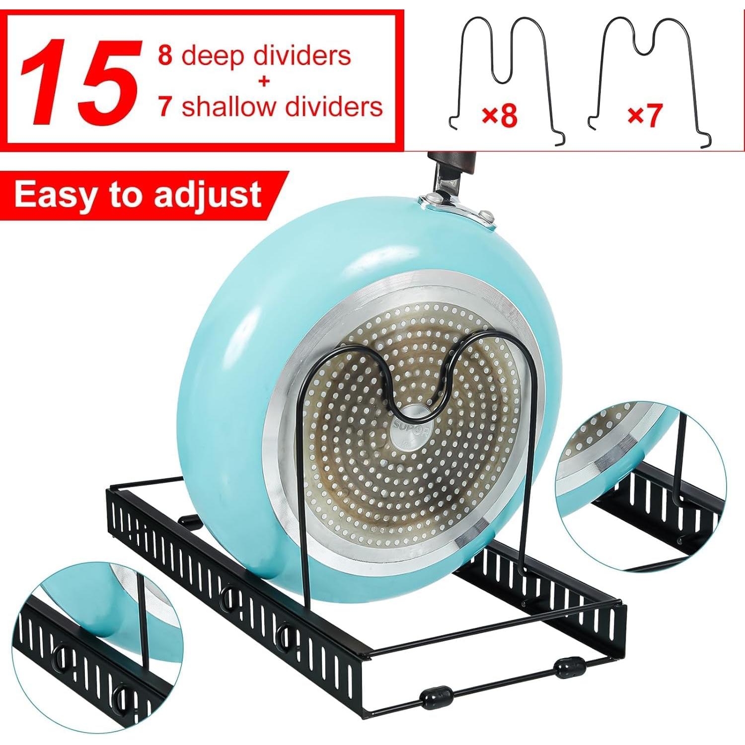 Organizador de Ollas y Sartenes X-cosrack 15 Divisores 10 kg