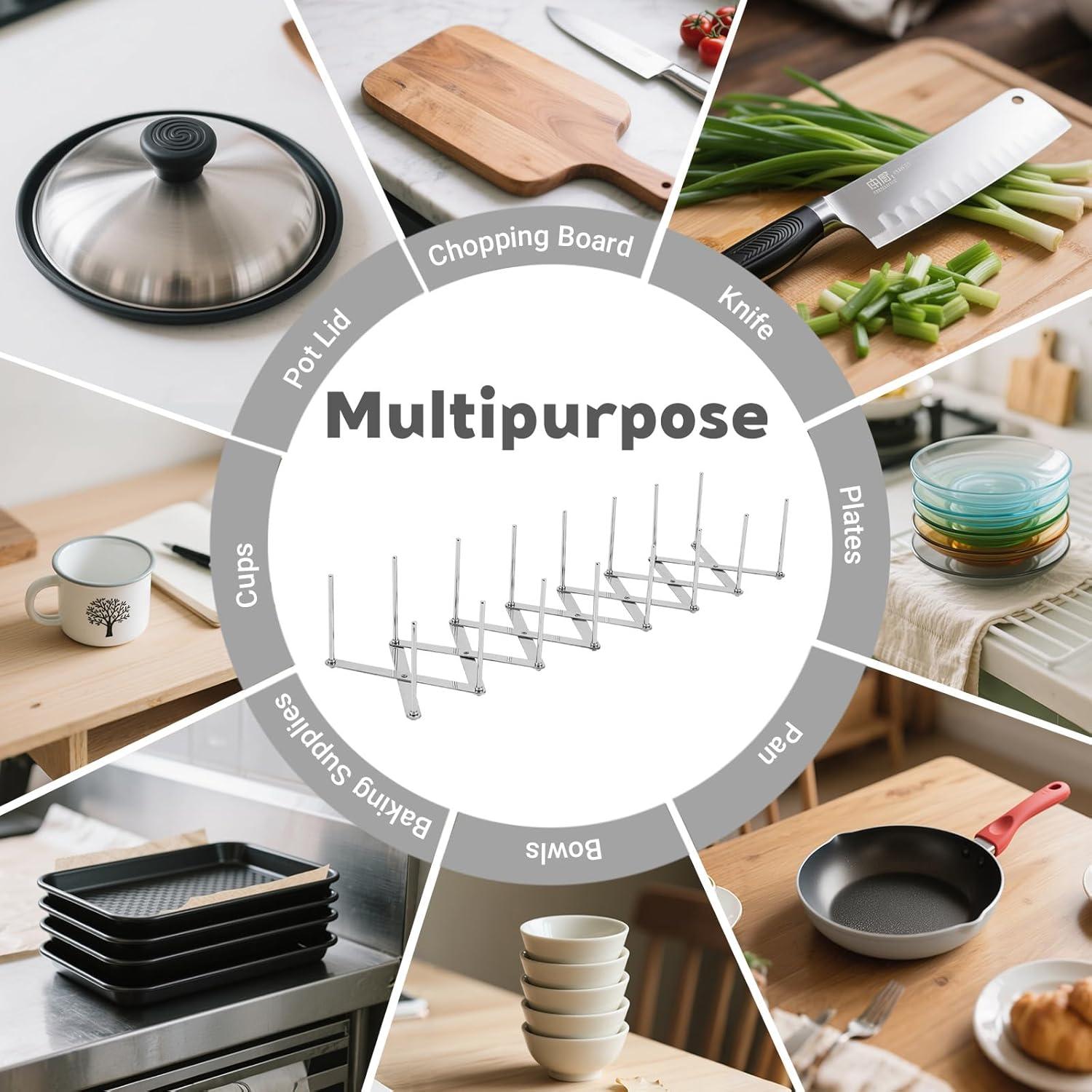 Organizador de Ollas y Sartenes JINGIHE Ajustable Acero Inoxidable