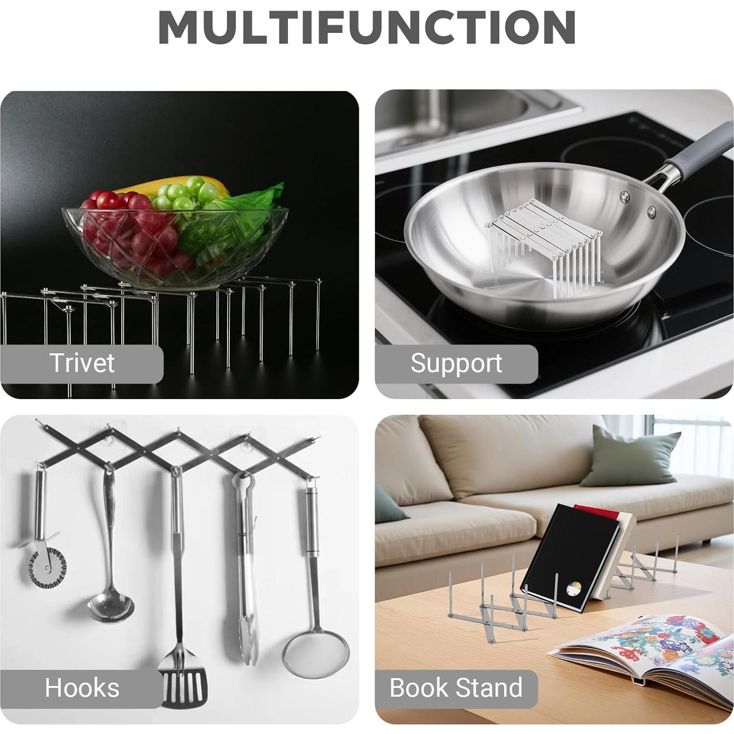 Organizador de Ollas y Sartenes JINGIHE Ajustable Acero Inoxidable