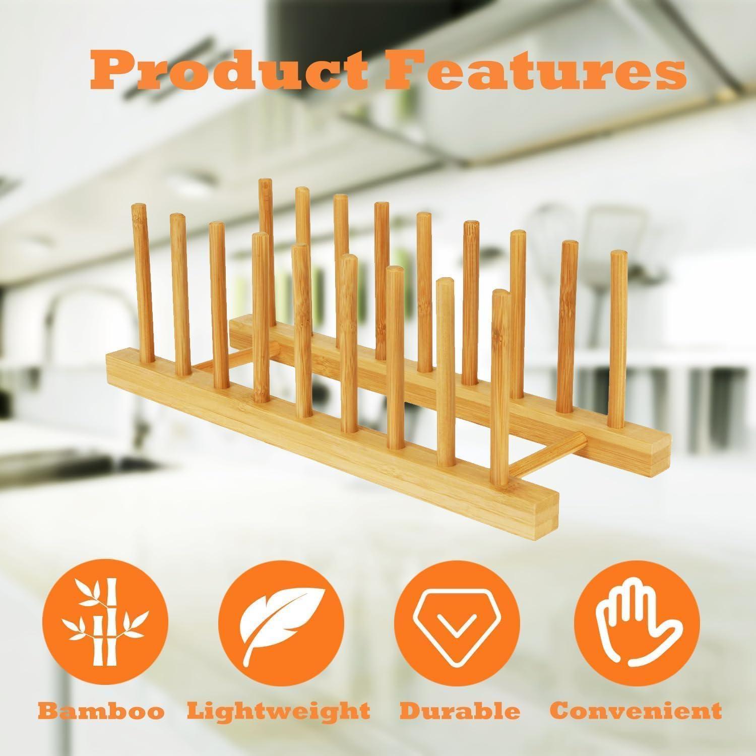 Organizador de Platos de Bambú Yuixoseu 34.3x12.4cm