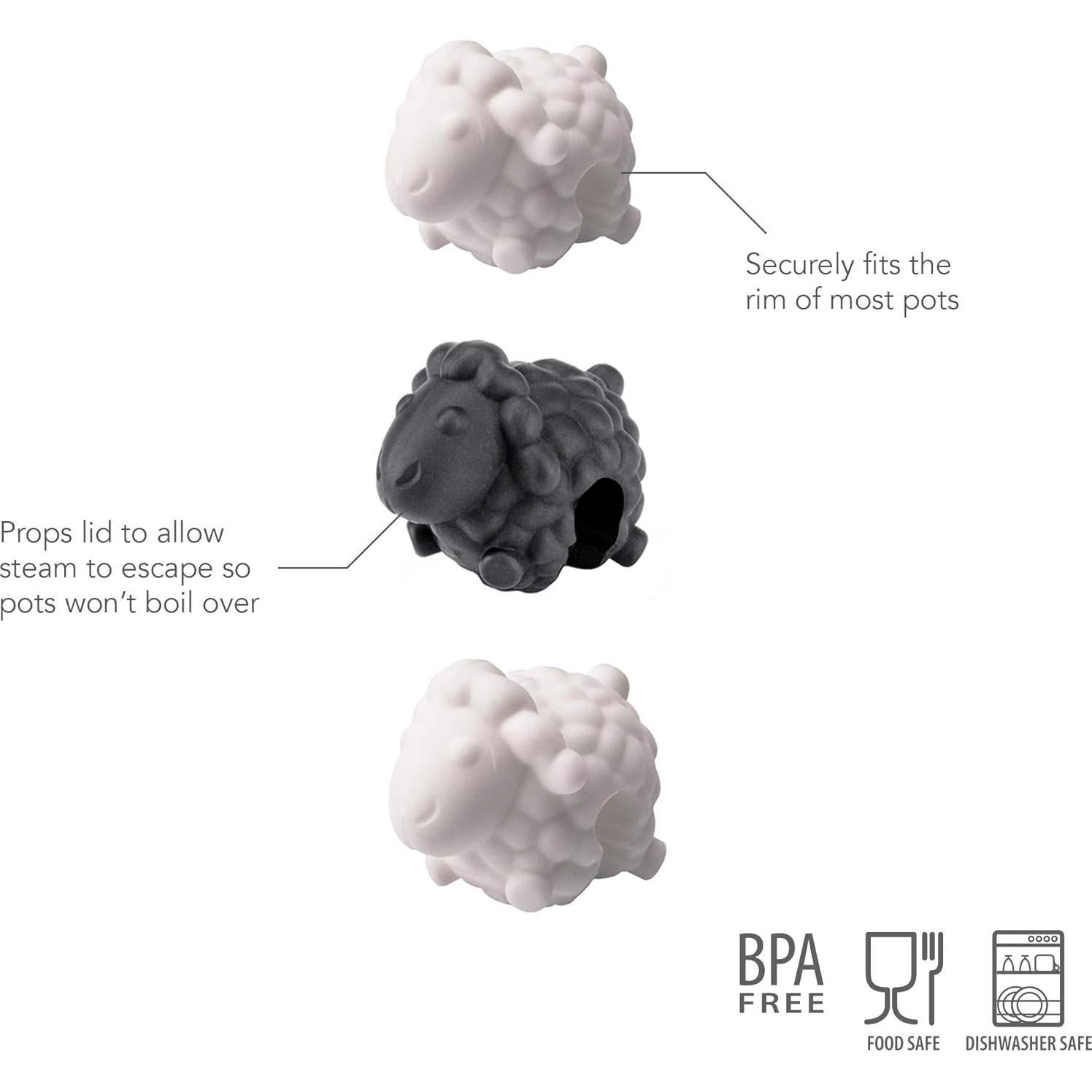 Levanta Tapas de Olla Tovolo Set de 3 Oveja Silicona