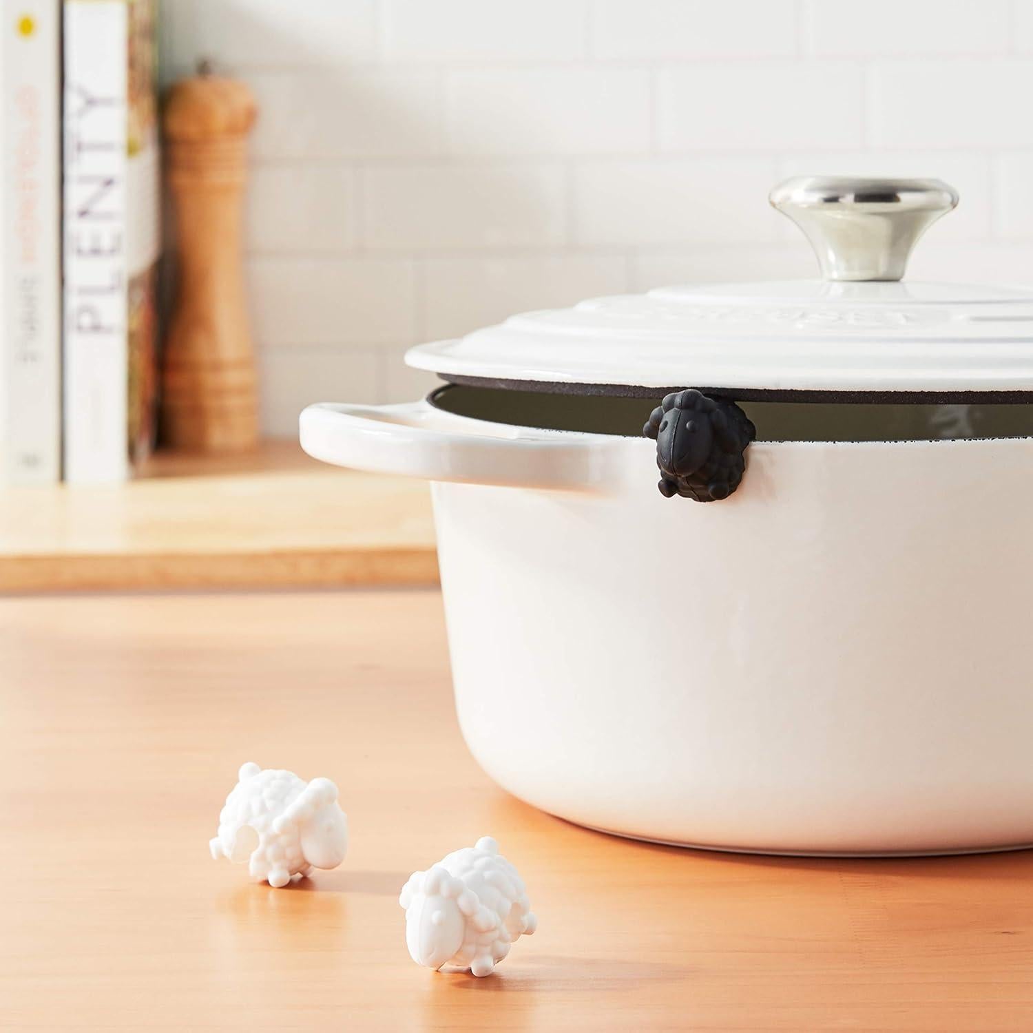 Levanta Tapas de Olla Tovolo Set de 3 Oveja Silicona