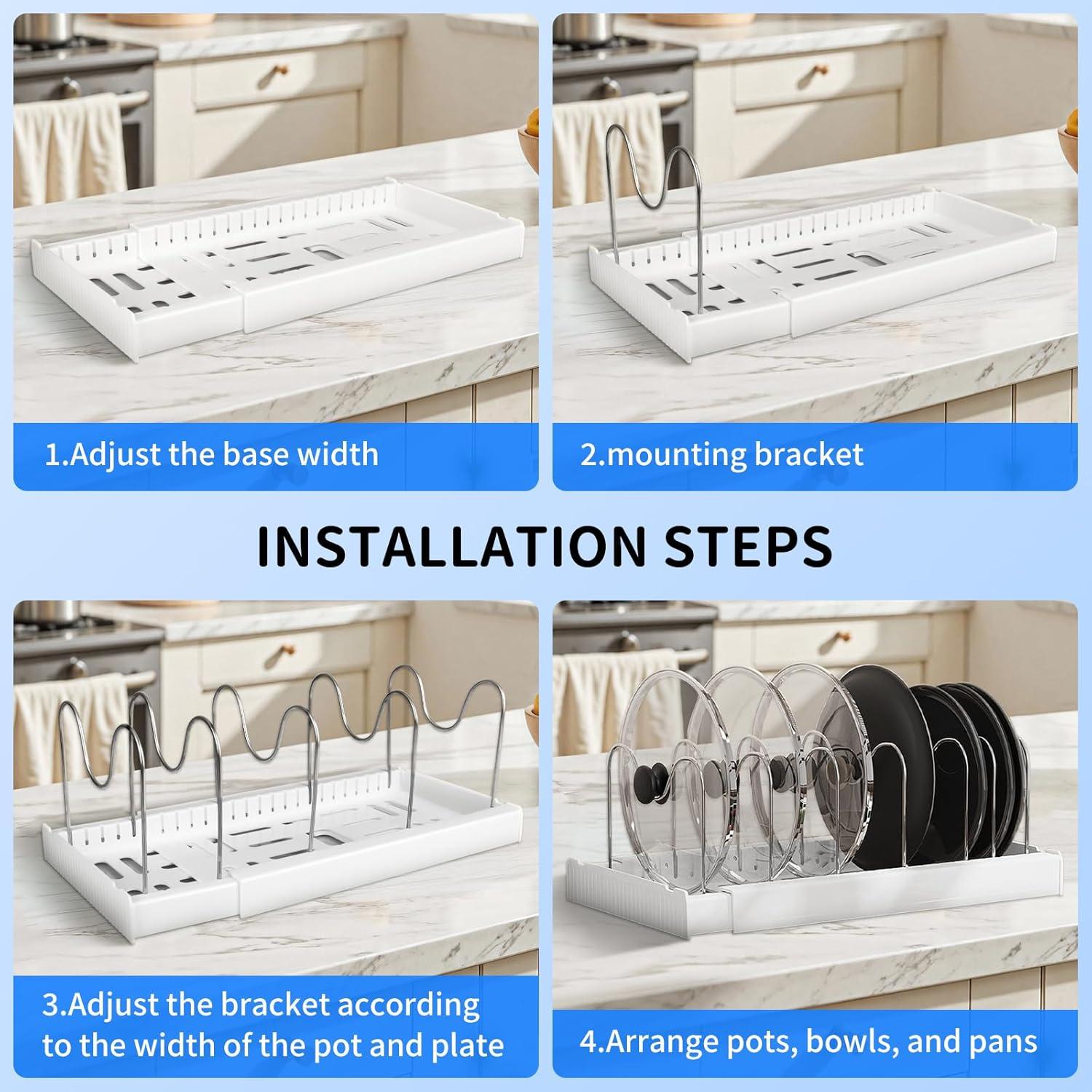 Estante Expandible para Ollas DRHWEFSQ - 10 Compartimentos Ajustables