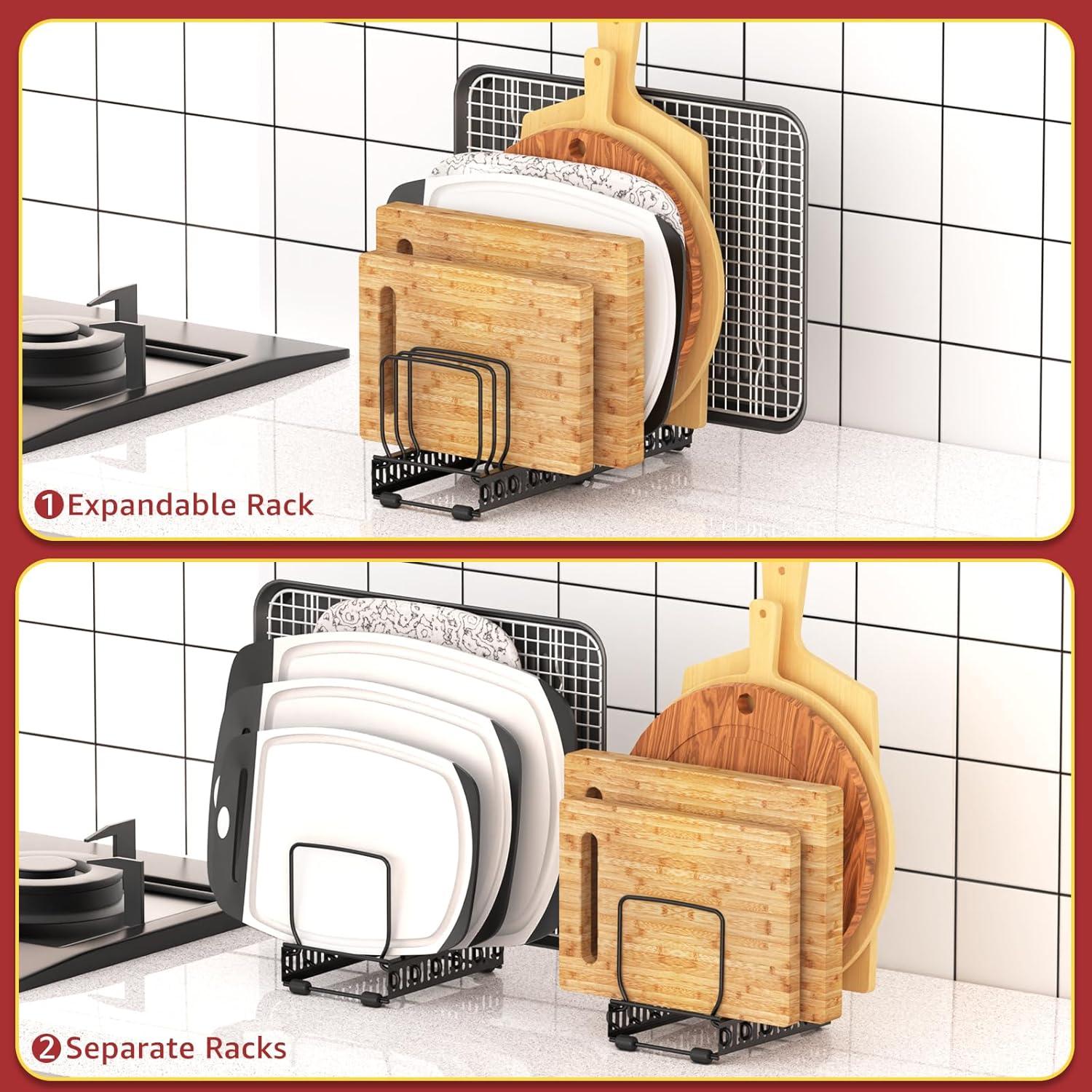 Organizador de Tabla de Cortar Ajustable HzTinT 2 Pack Negro