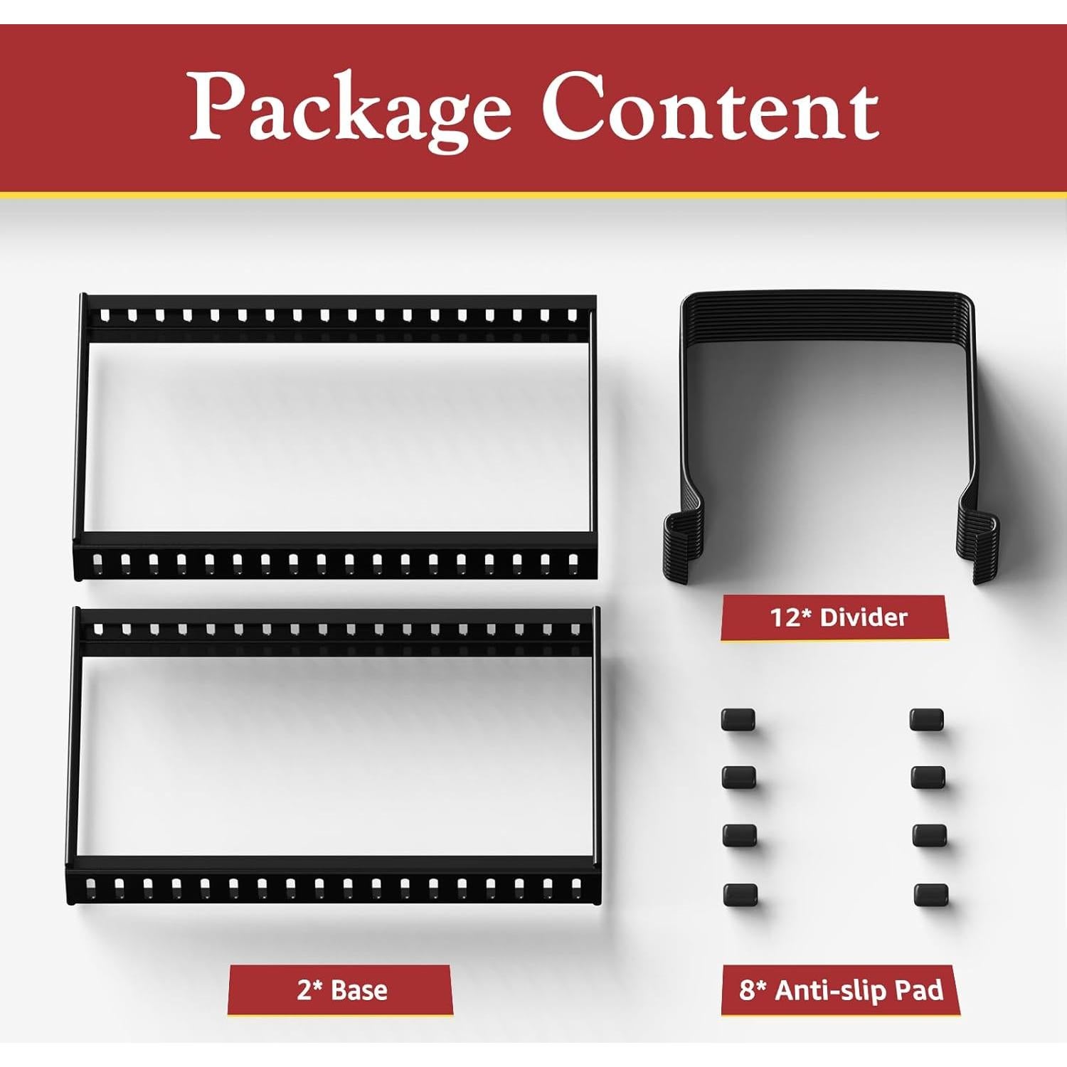 Organizador de Tabla de Cortar Ajustable HzTinT 2 Pack Negro