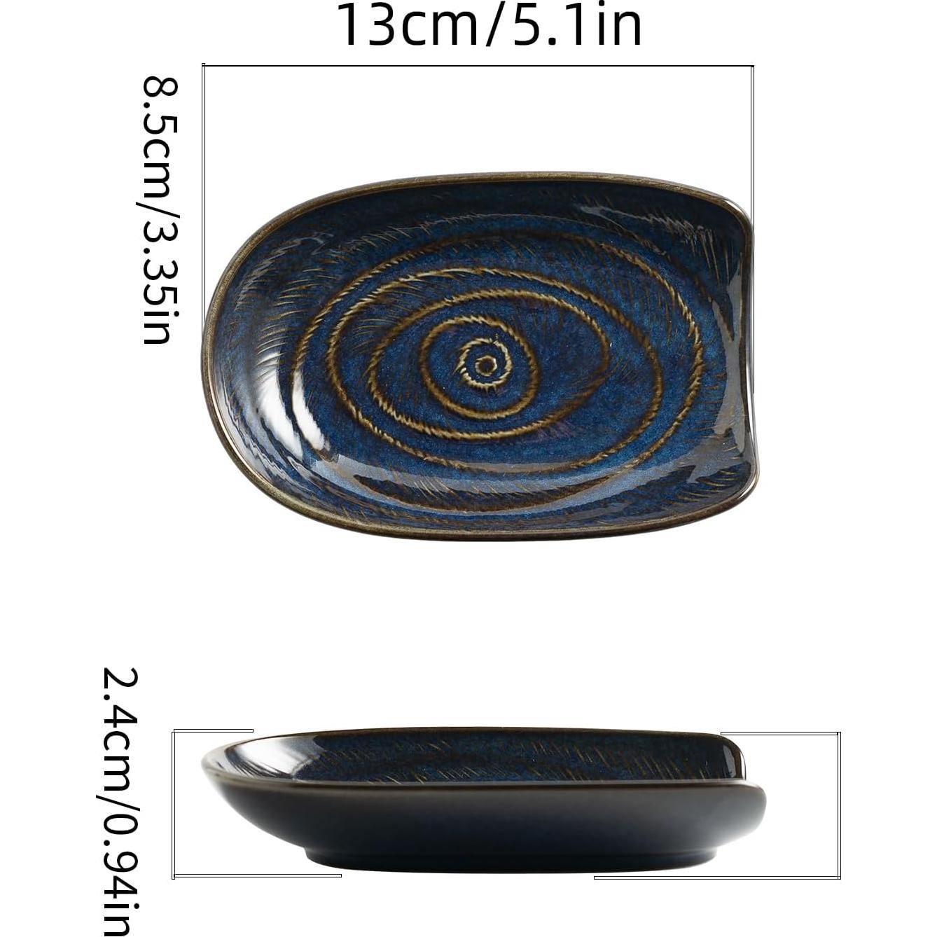 Soporte para cuchara de cerámica Zerokyclan azul 12.95x8.51cm