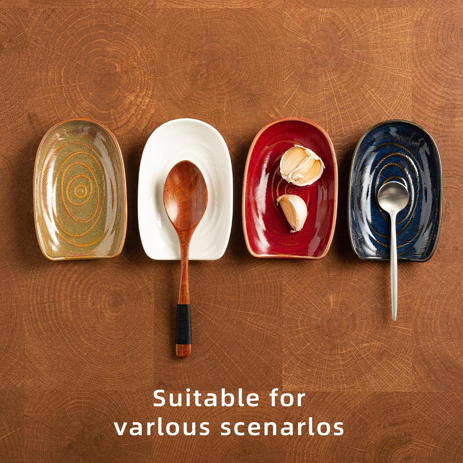 Soporte para cuchara de cerámica Zerokyclan azul 12.95x8.51cm