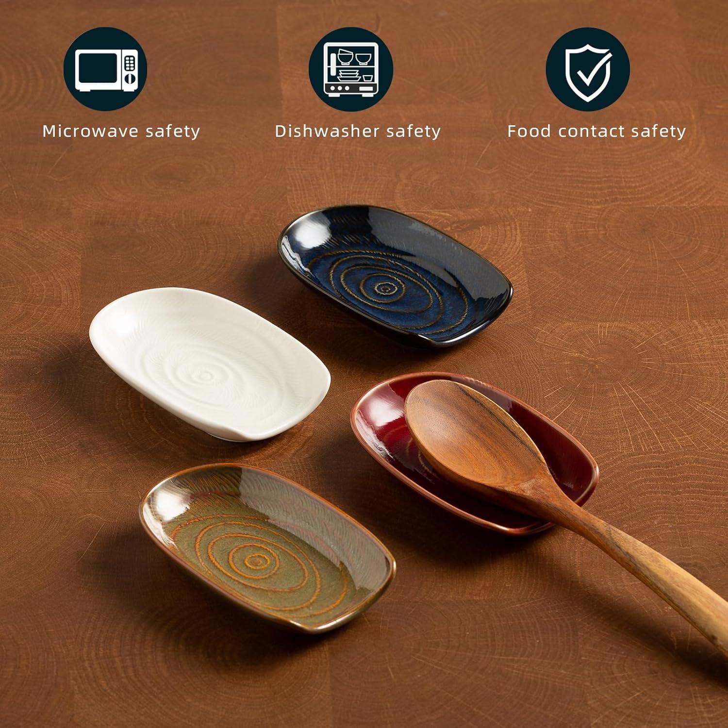 Soporte para cuchara de cerámica Zerokyclan azul 12.95x8.51cm