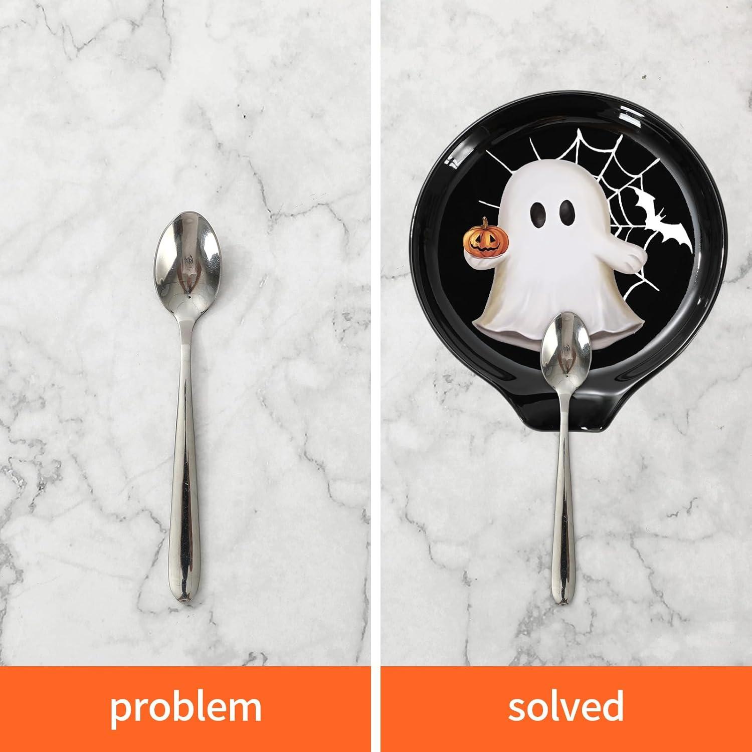 Soporte para Cucharas Halloween 2 Pcs Cerámica JarThenaAMCS