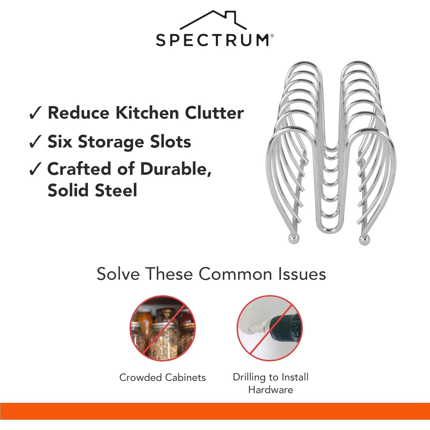 Organizador de Tapas y Sartenes Spectrum Bloom - Estante de Metal