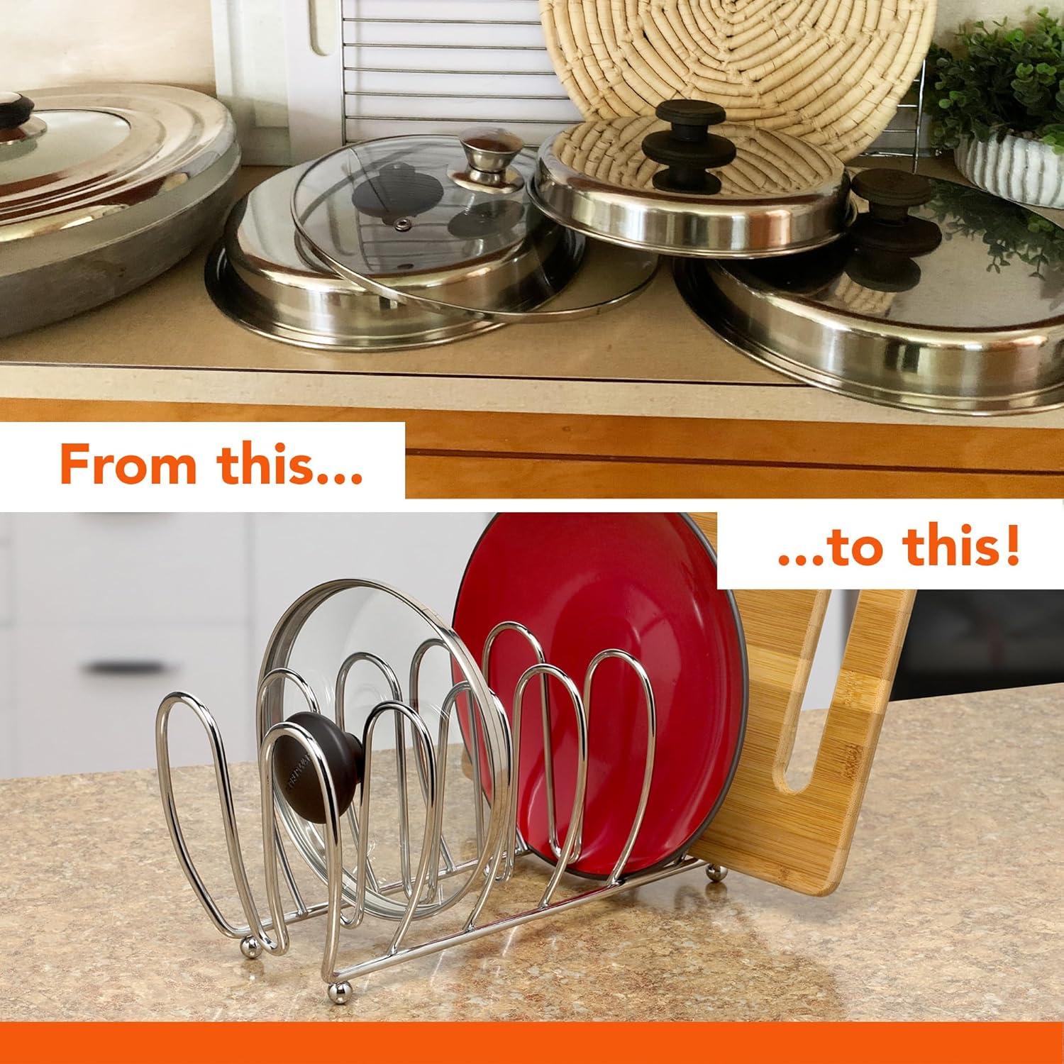 Organizador de Tapas y Sartenes Spectrum Bloom - Estante de Metal