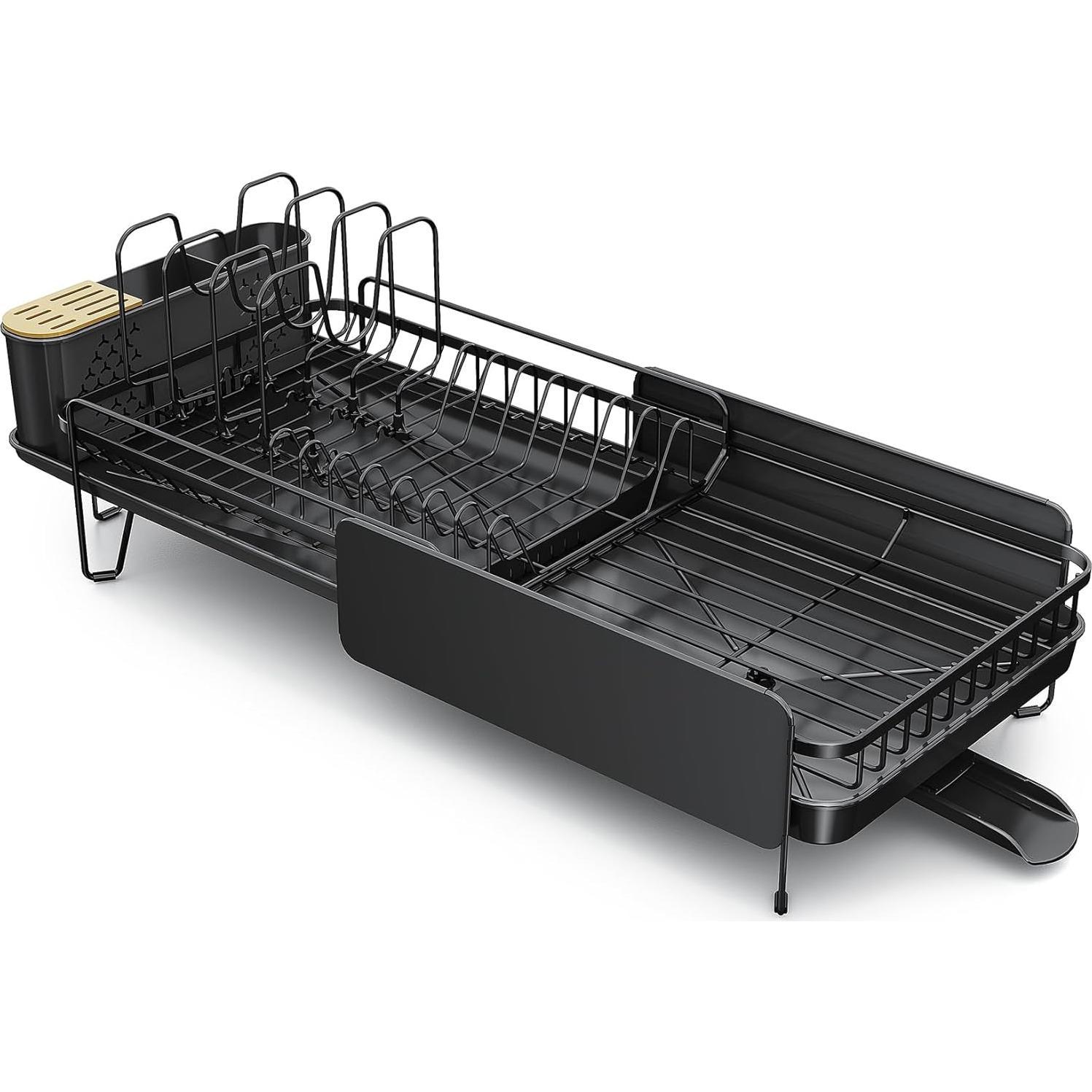Estante de Secado de Platos SNTD Grande Expandible Negro