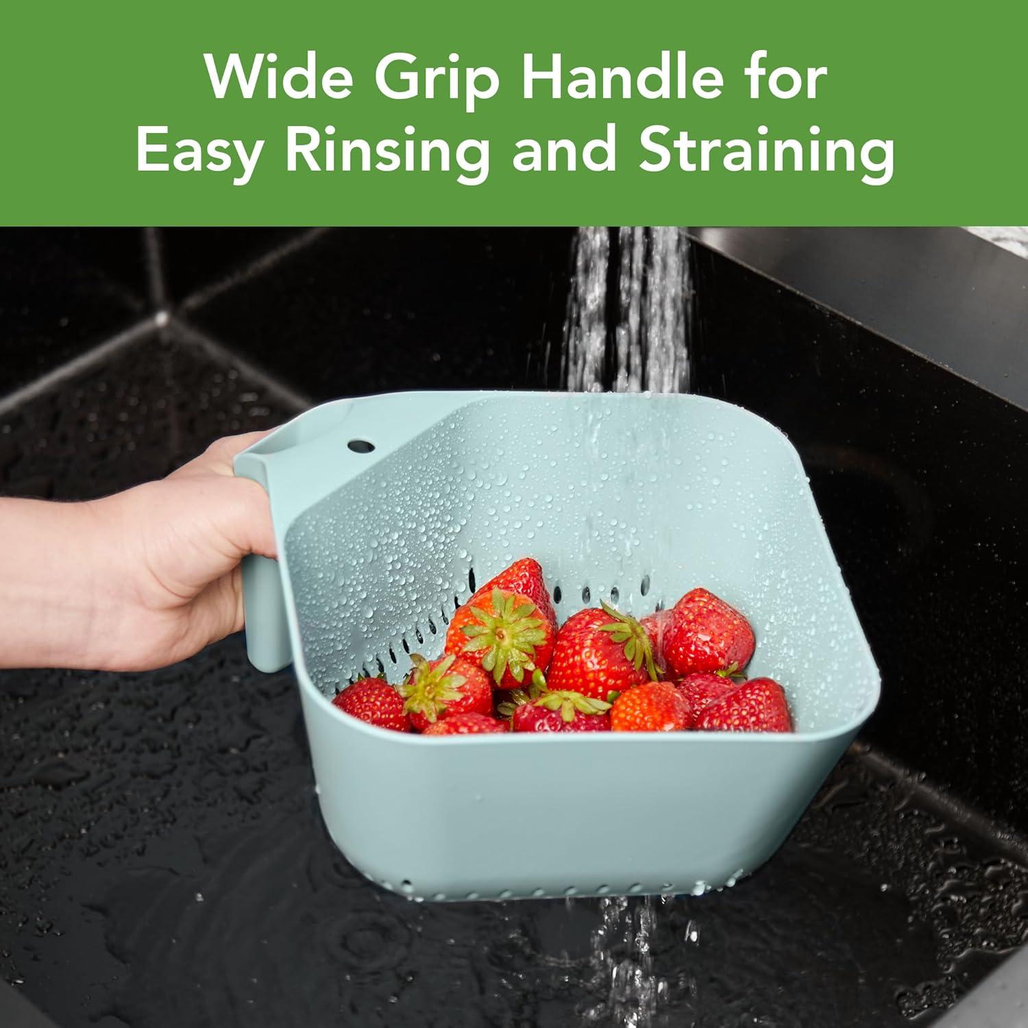 Colador Tovolo 3 Qt Libre de BPA Niebla Azul para Pasta y Verduras