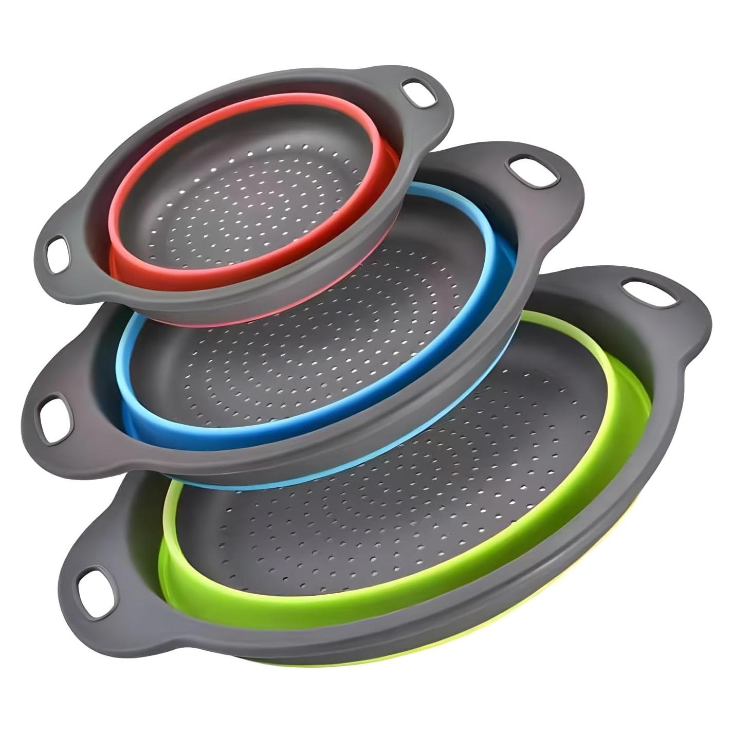 Juego de coladores colapsables Youxiupinpai - 3 tamaños 2.84L, 3.79L, 4.73L