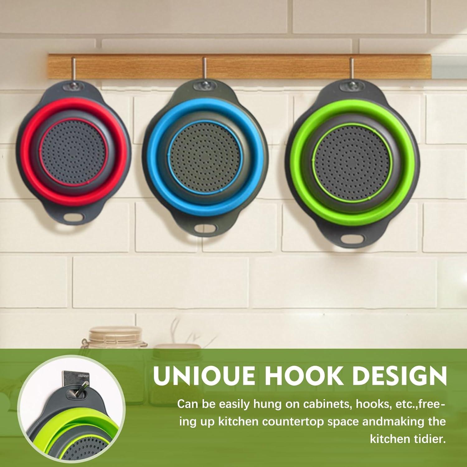 Juego de coladores colapsables Youxiupinpai - 3 tamaños 2.84L, 3.79L, 4.73L