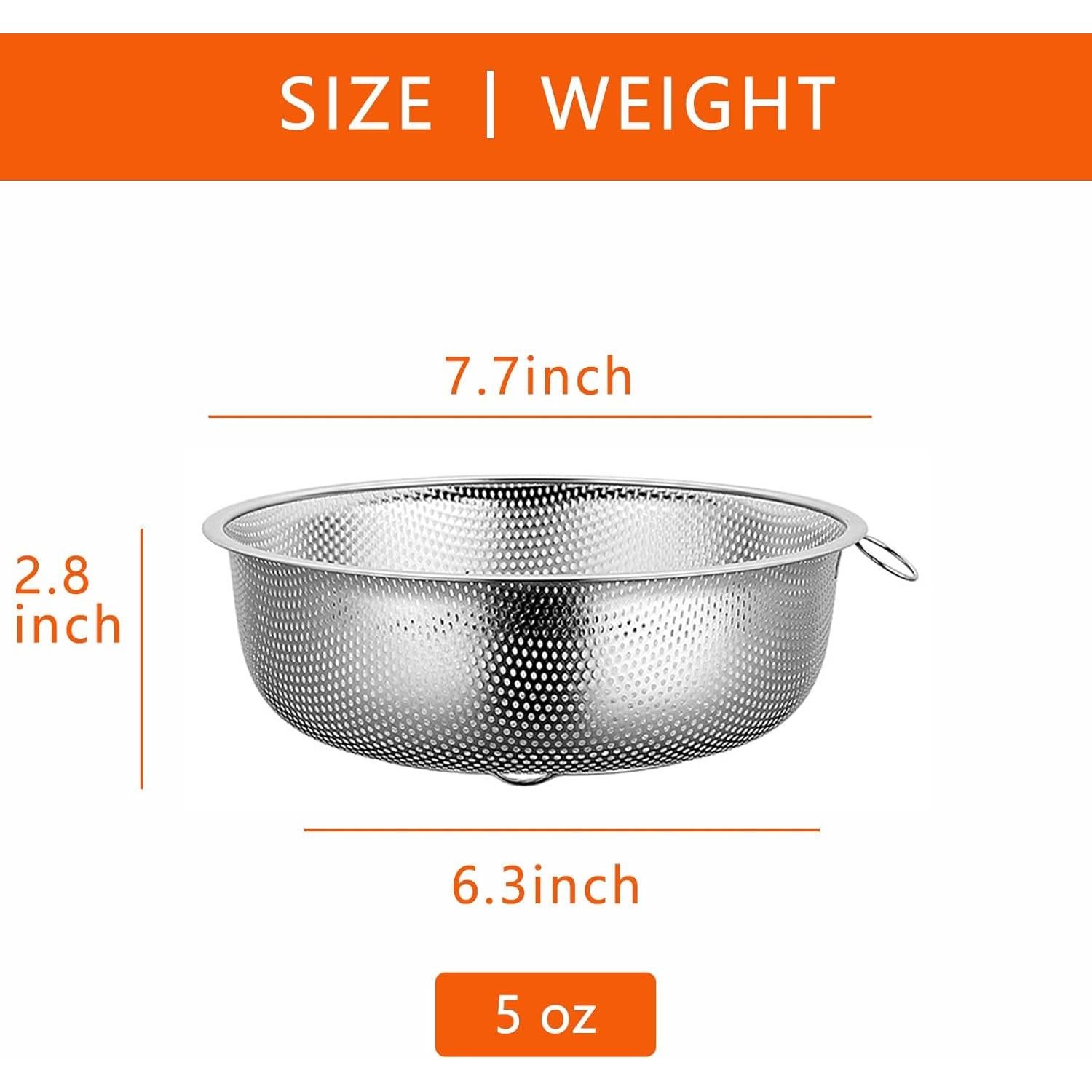 Colador de Acero Inoxidable GREATLINK 19.56 cm para Pasta y Verduras