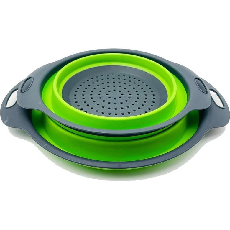 Coladores de Cocina Plegables NIWWIN - 2 Piezas Silicona Verde