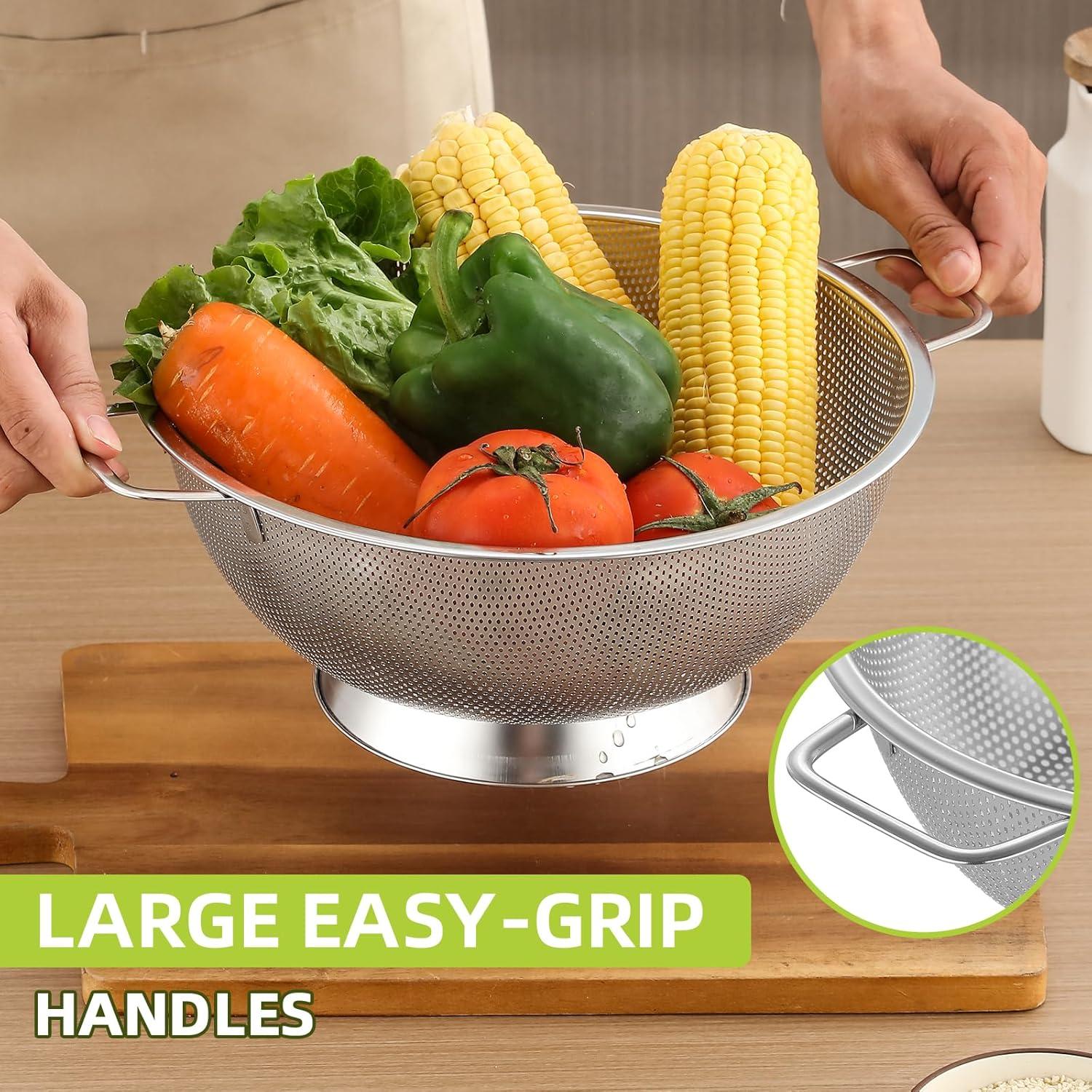 Colador de Acero Inoxidable AHIABOAT 5QT para Cocina