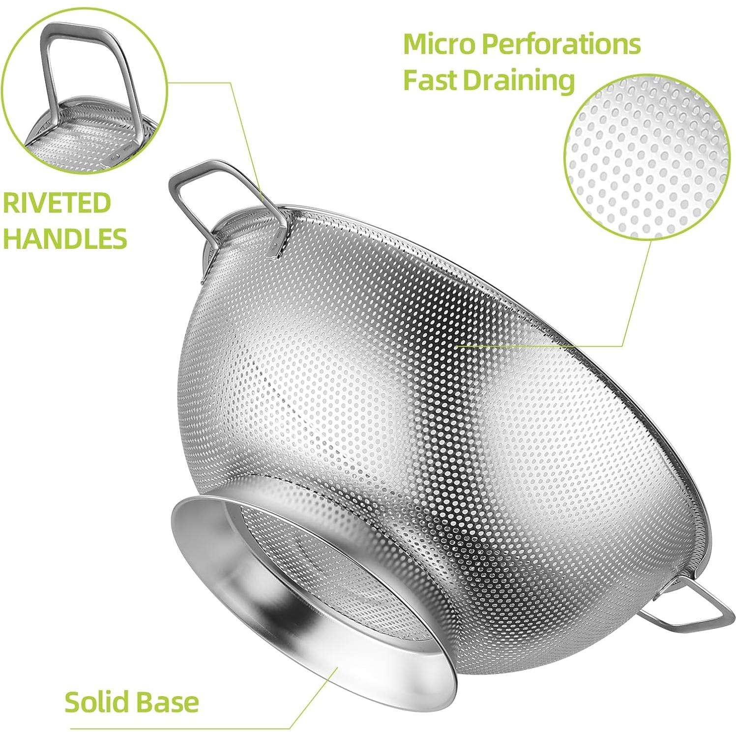 Colador de Acero Inoxidable AHIABOAT 5QT para Cocina