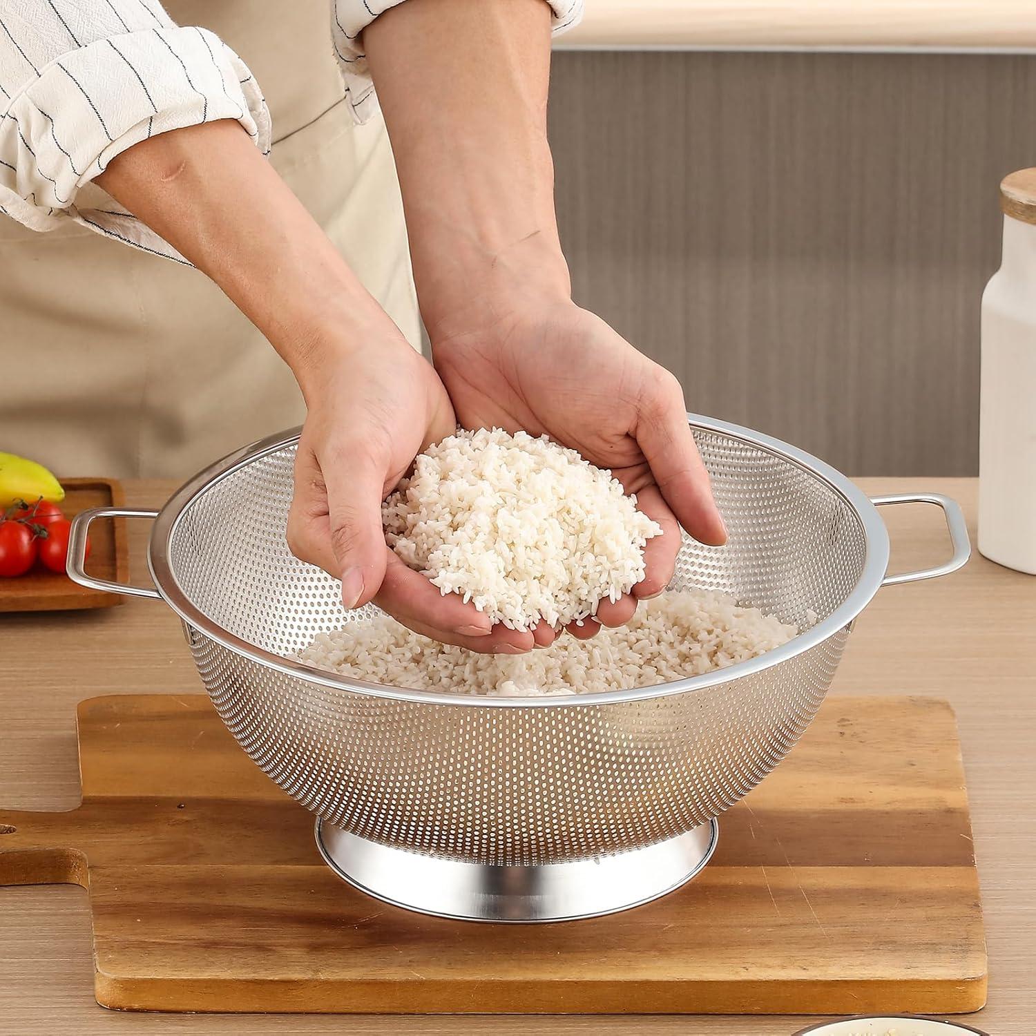 Colador de Acero Inoxidable AHIABOAT 5QT para Cocina