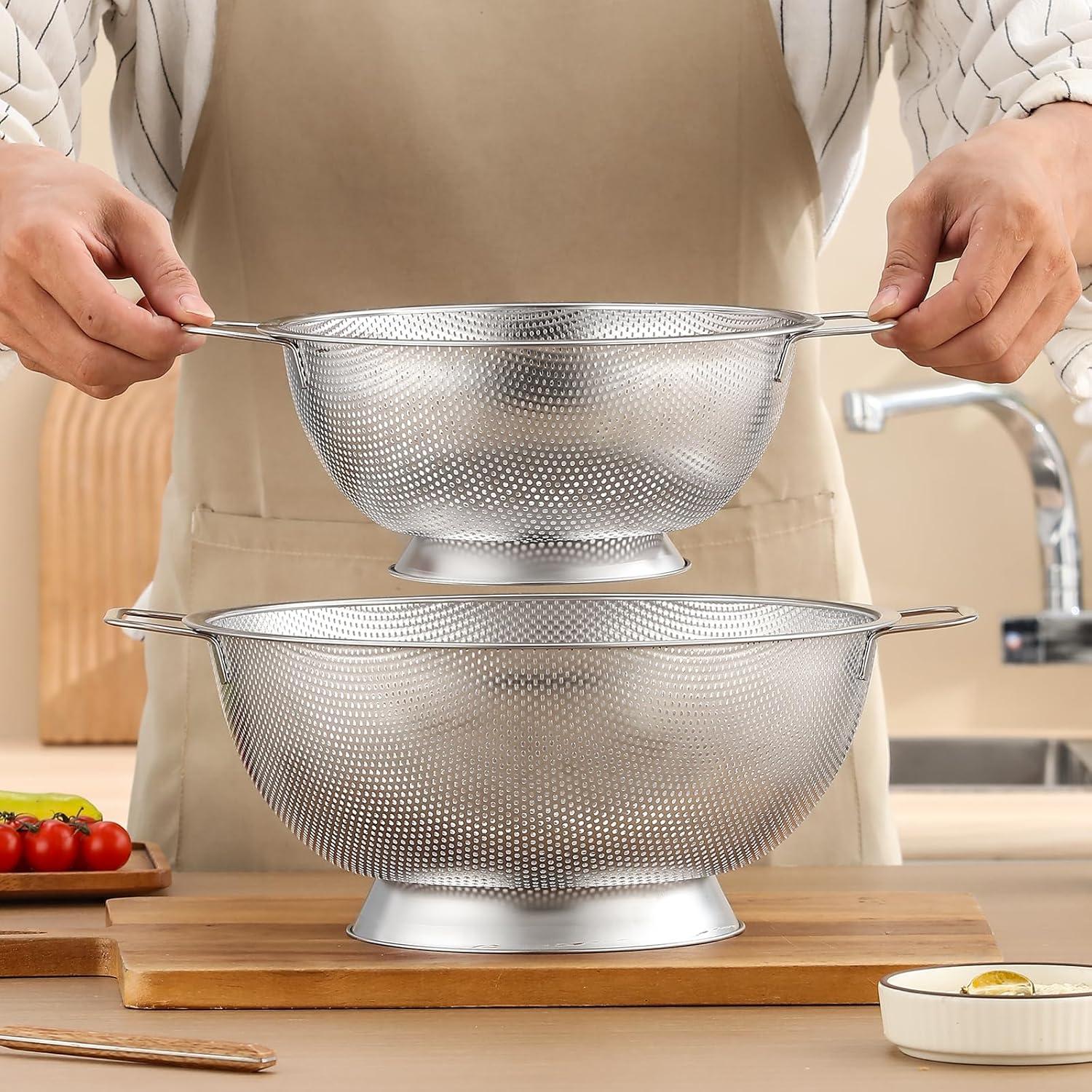 Colador de Acero Inoxidable AHIABOAT 5QT para Cocina