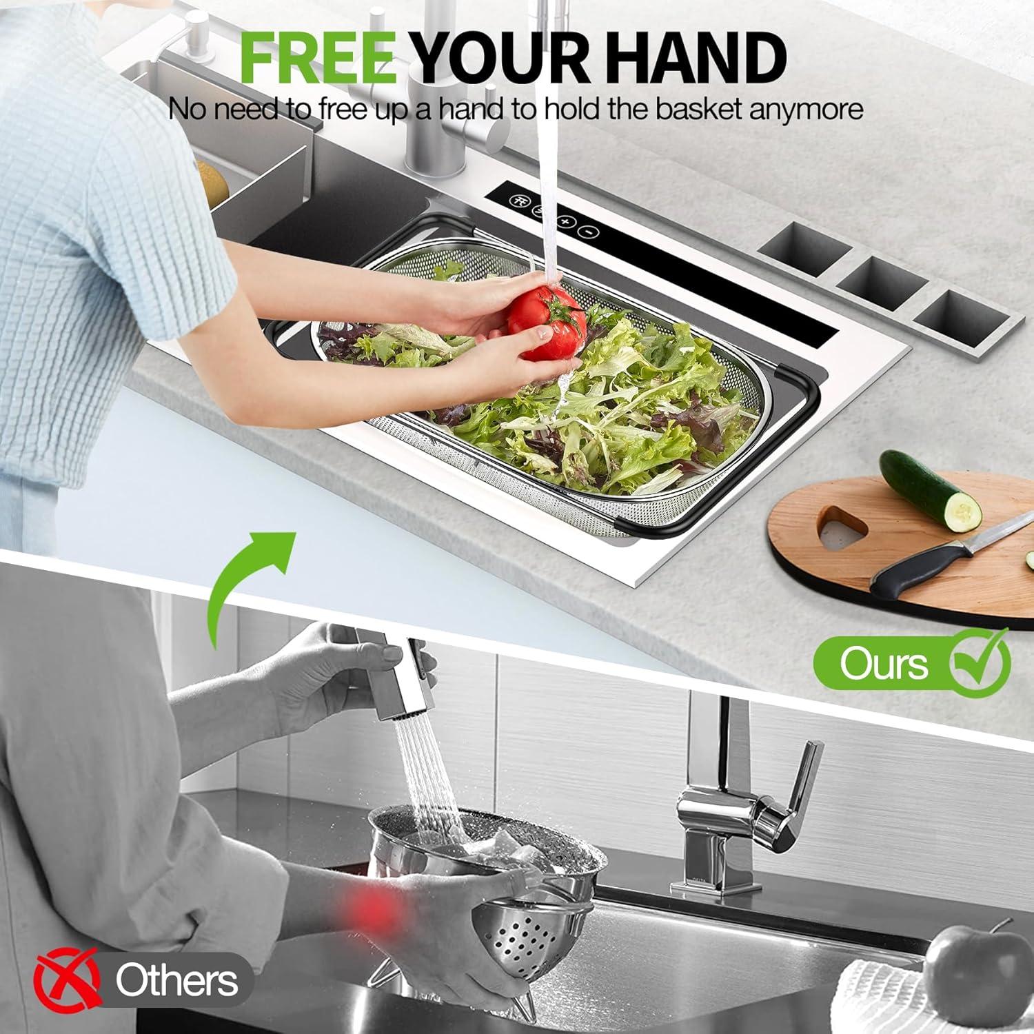 Colador de Fregadero FirstE Acero Inoxidable Expandible 34-56 cm