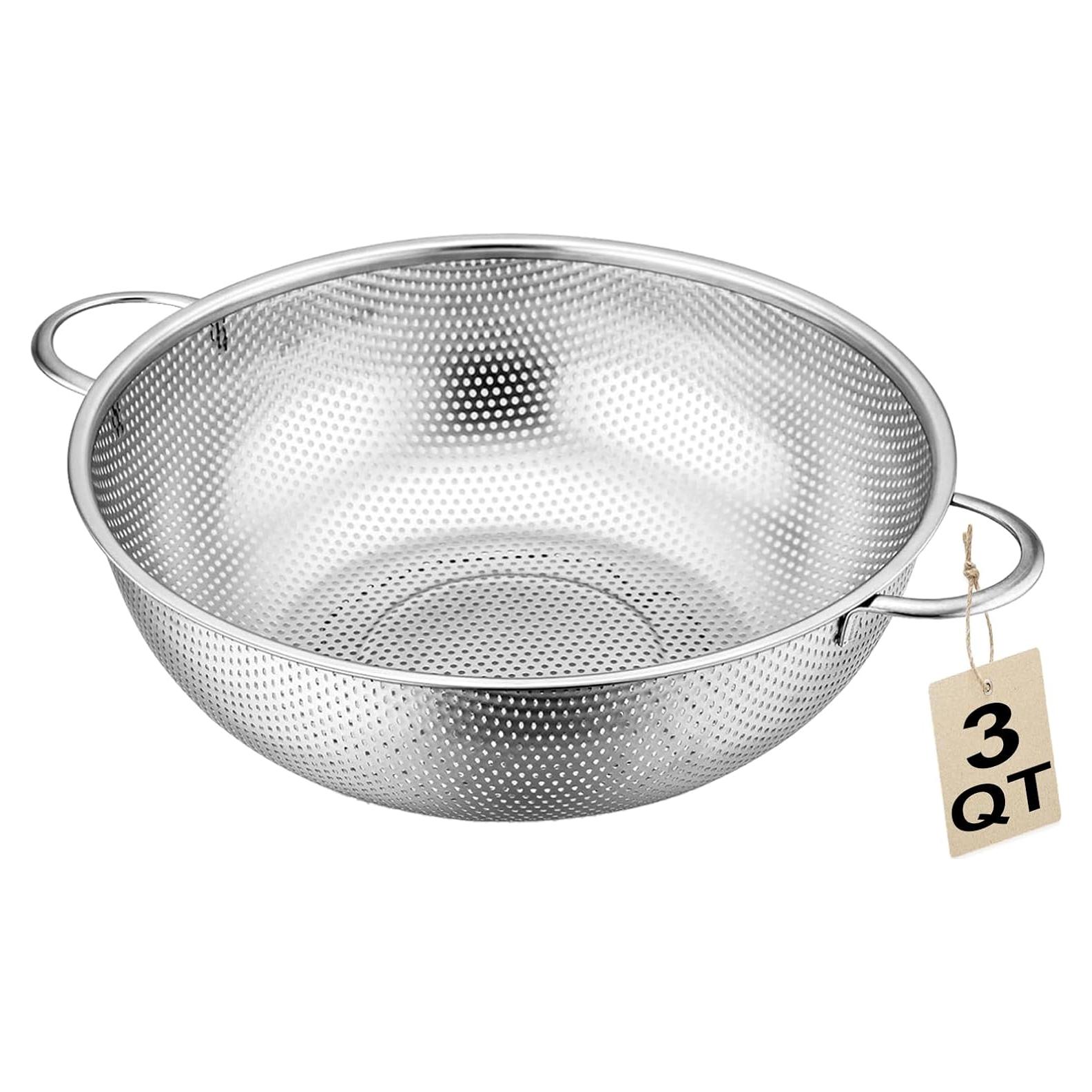Colador de Acero Inoxidable JIDSPWLS 22.4 cm 3QT para Cocina