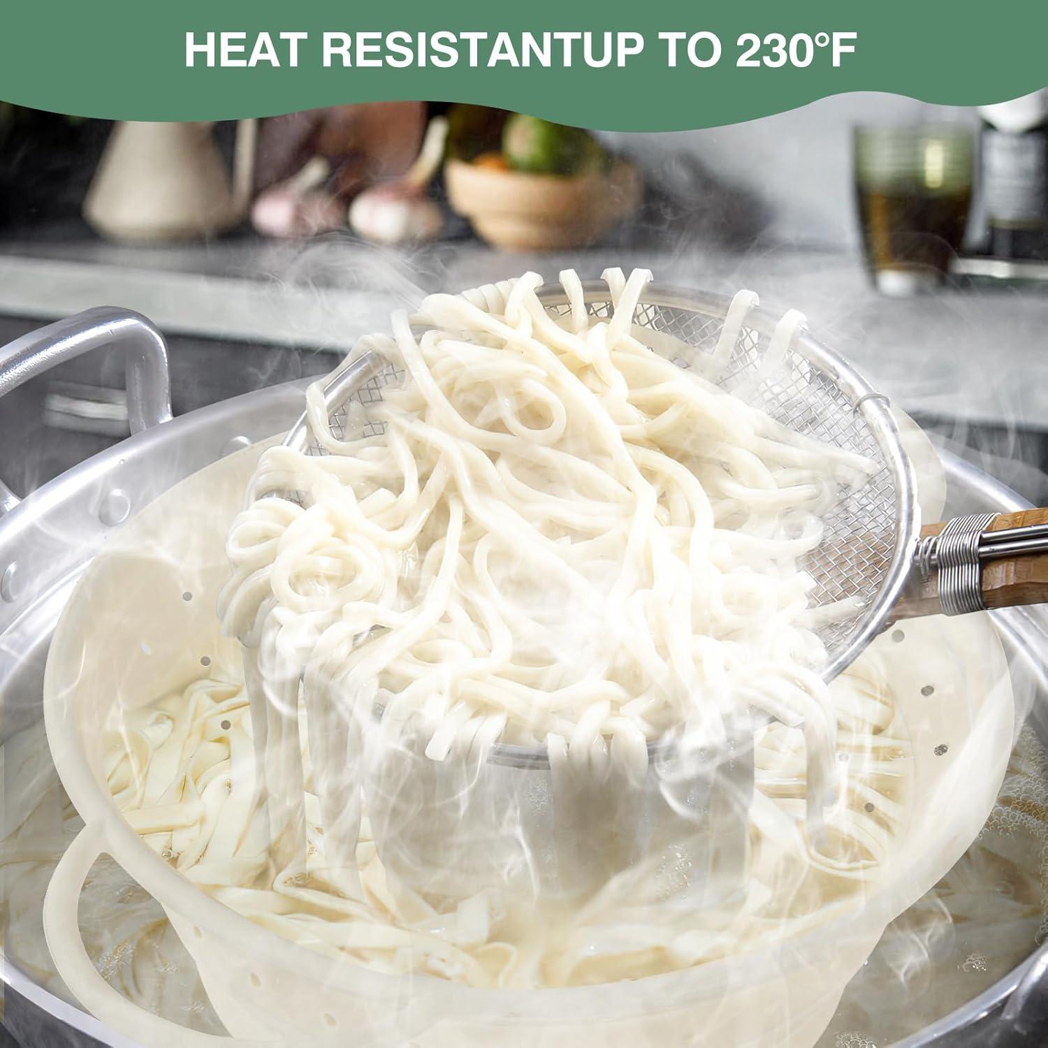 Colador Plegable de Silicona Kkioiome 33.5 cm Blanco