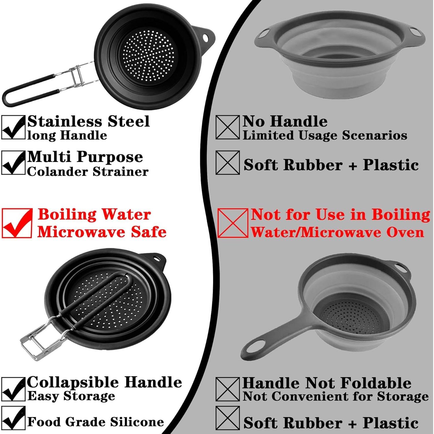 Colador de Silicona Plegable WIDVIH Gris 39x17.5 cm