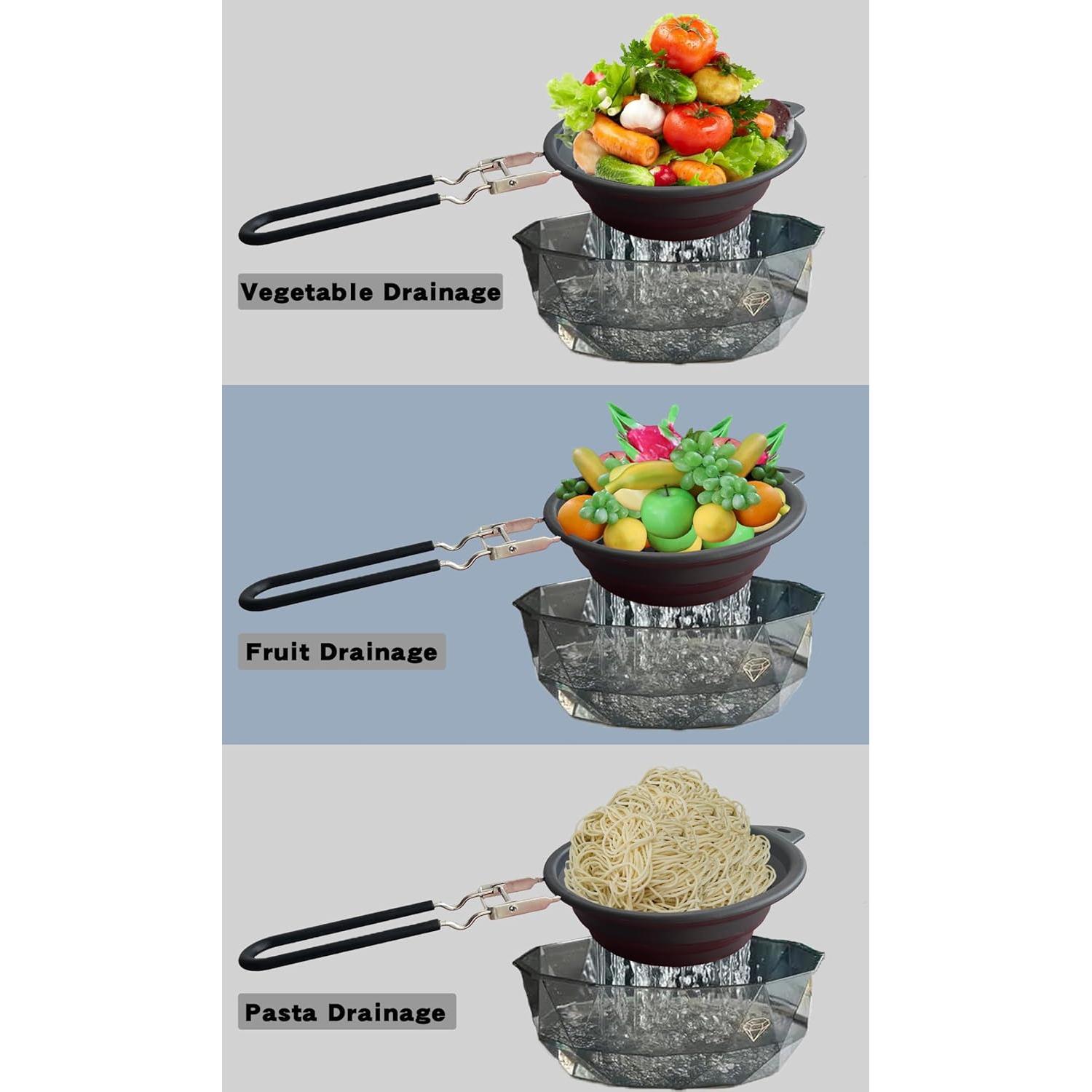 Colador de Silicona Plegable WIDVIH Gris 39x17.5 cm