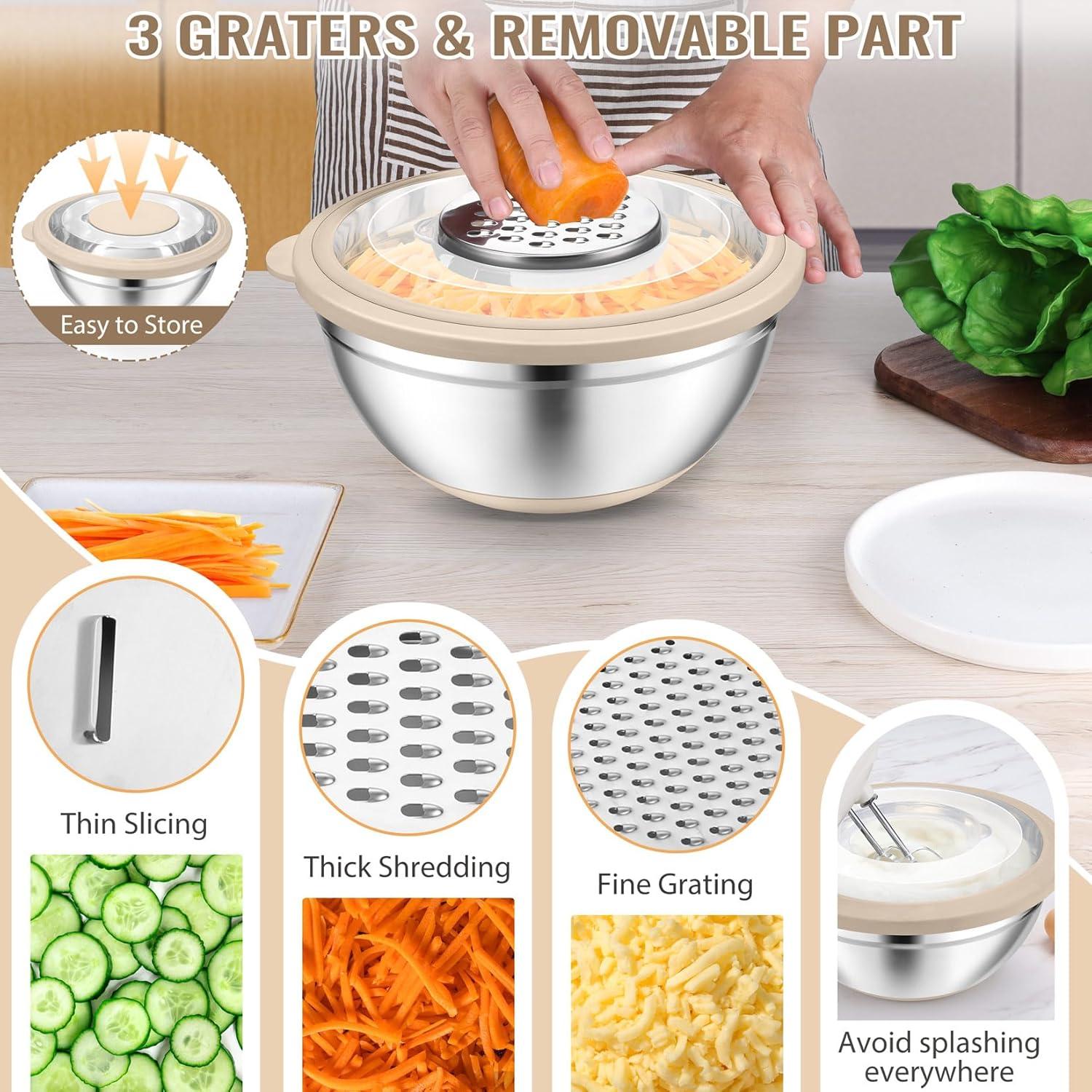 Juego de Colador y Tazón P&P CHEF Acero Inoxidable 4 en 1