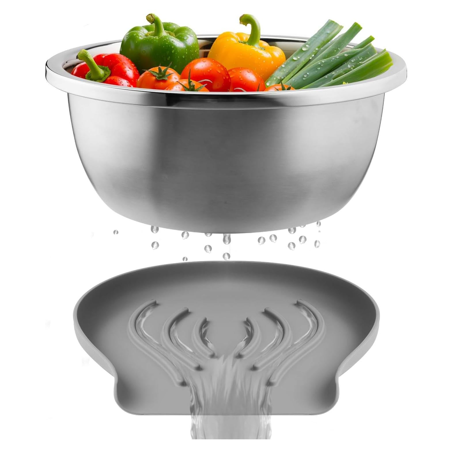Colador de Acero Inoxidable 304 Coinicxcel 5QT con Base Silicona