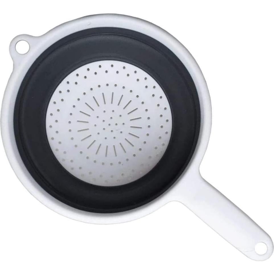 Colador Plegable Brandobay de Silicona 38.5x22.3 cm - Blanco y Gris